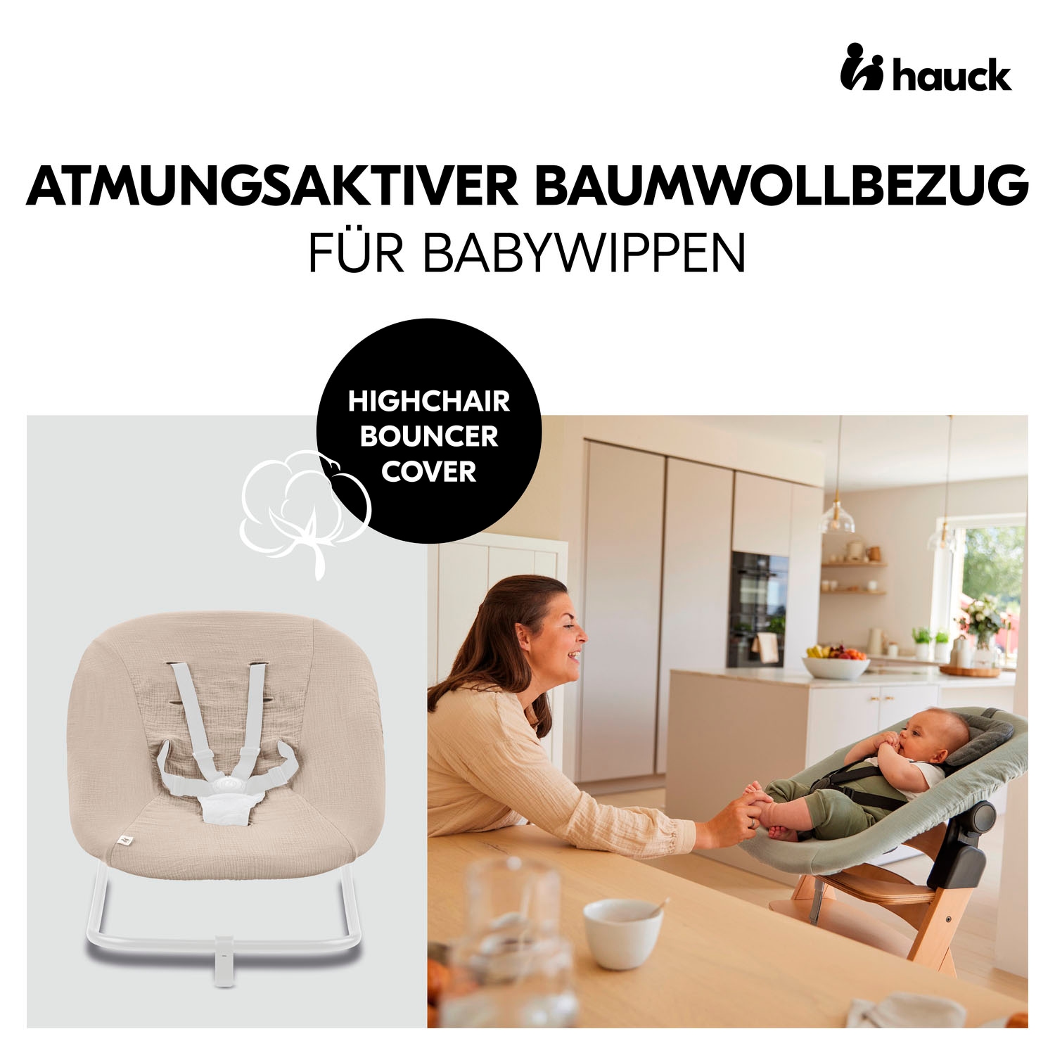 Hauck Housse de siège pour enfant »Schonbezug für Babywippe; Highchair Bouncer Cover« Schonbezug für Babywippe Highchair Bouncer/High Chair Bouncer Eco