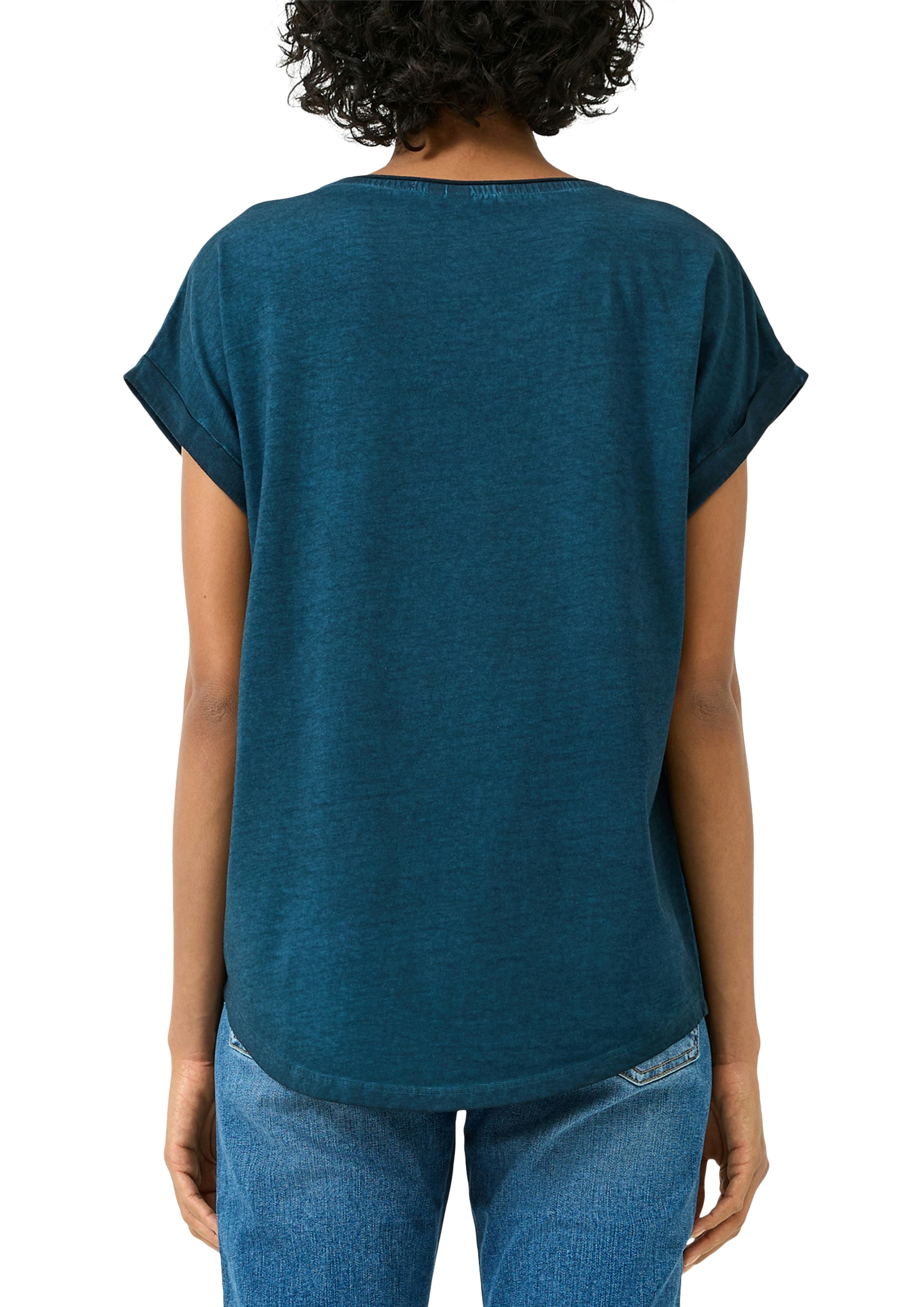 QS Rundhalsshirt mit grossem Print