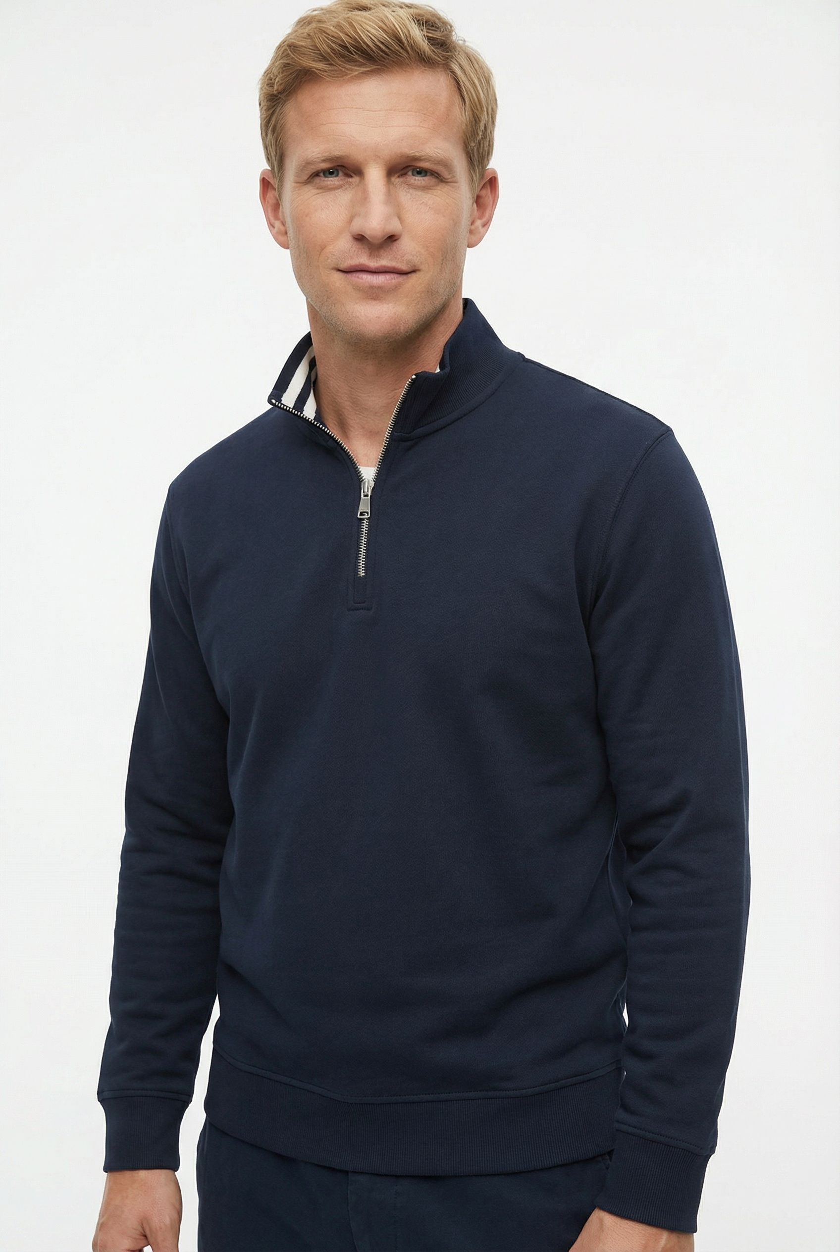 Image of Marc OPolo DENIM Sweatshirt "mit Troyerkragen", relaxed fit, aus Bio-Baumwolle