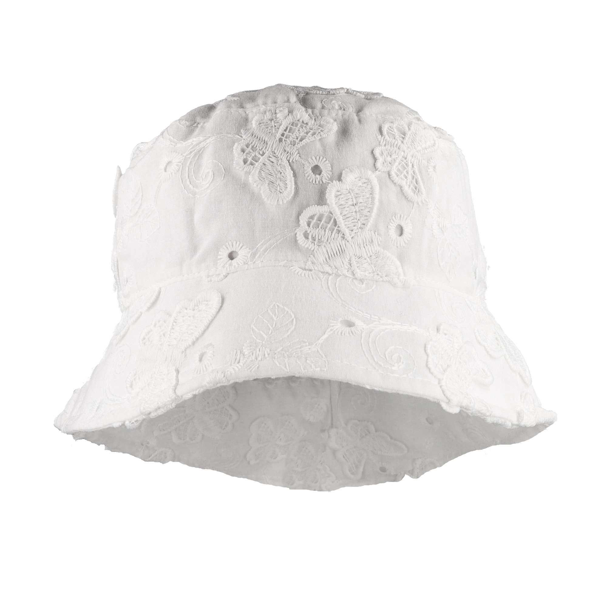 MAXIMO Sonnenhut 1 Stk. Fischerhut, Weiss, Schmetterlingsmotiv