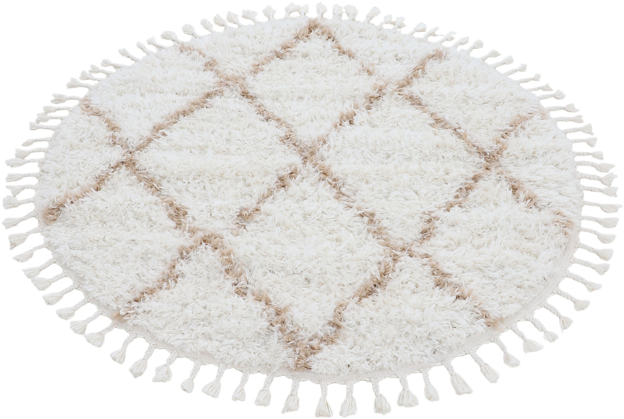 carpetfine Hochflor-Teppich »Eddy«, rund, 30 mm Höhe, Shaggy Langflor mit Fransen, starke Grössenauswahl, Wohnzimmer