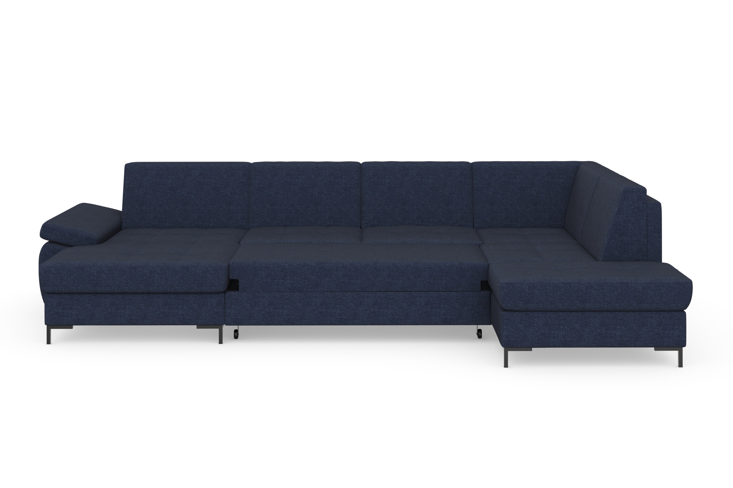 DOMO collection Wohnlandschaft »Capelo, komfortabel, klare Linien zeichnen dieses Design aus, U-Form«, mit Armteilverstellung, wahlweise mit Bettfunktion, Federkern