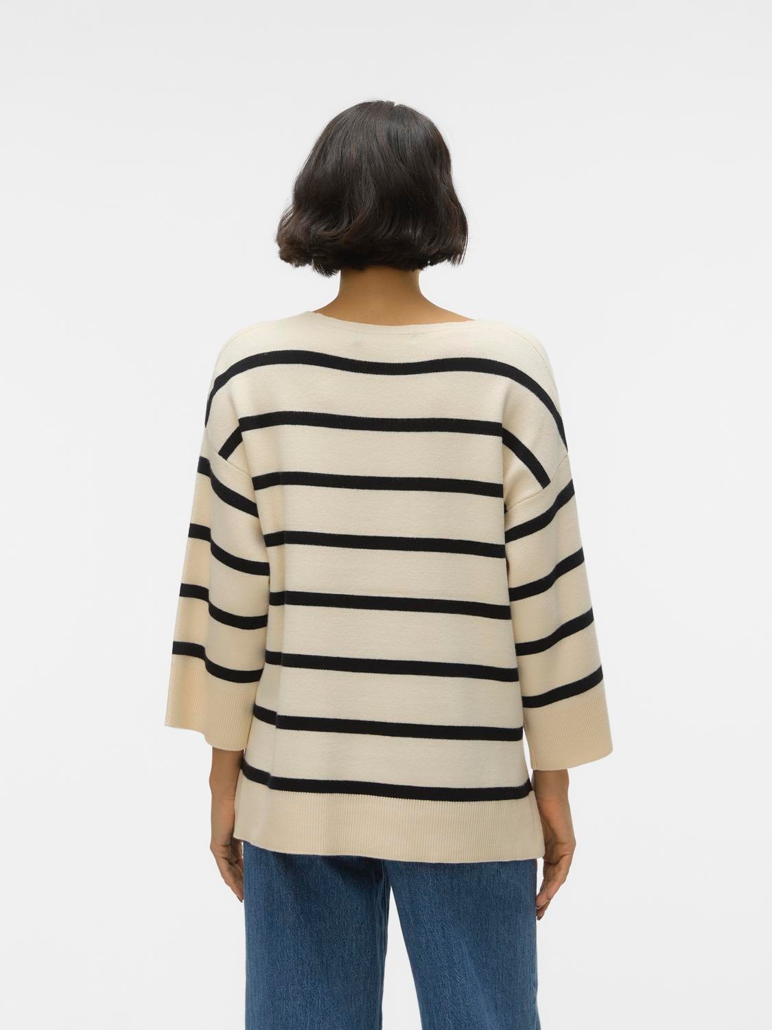 Vero Moda V-Ausschnitt-Pullover »VMSABA 3/4 V-NCK STRIPE PULLOVER GA NOOS«