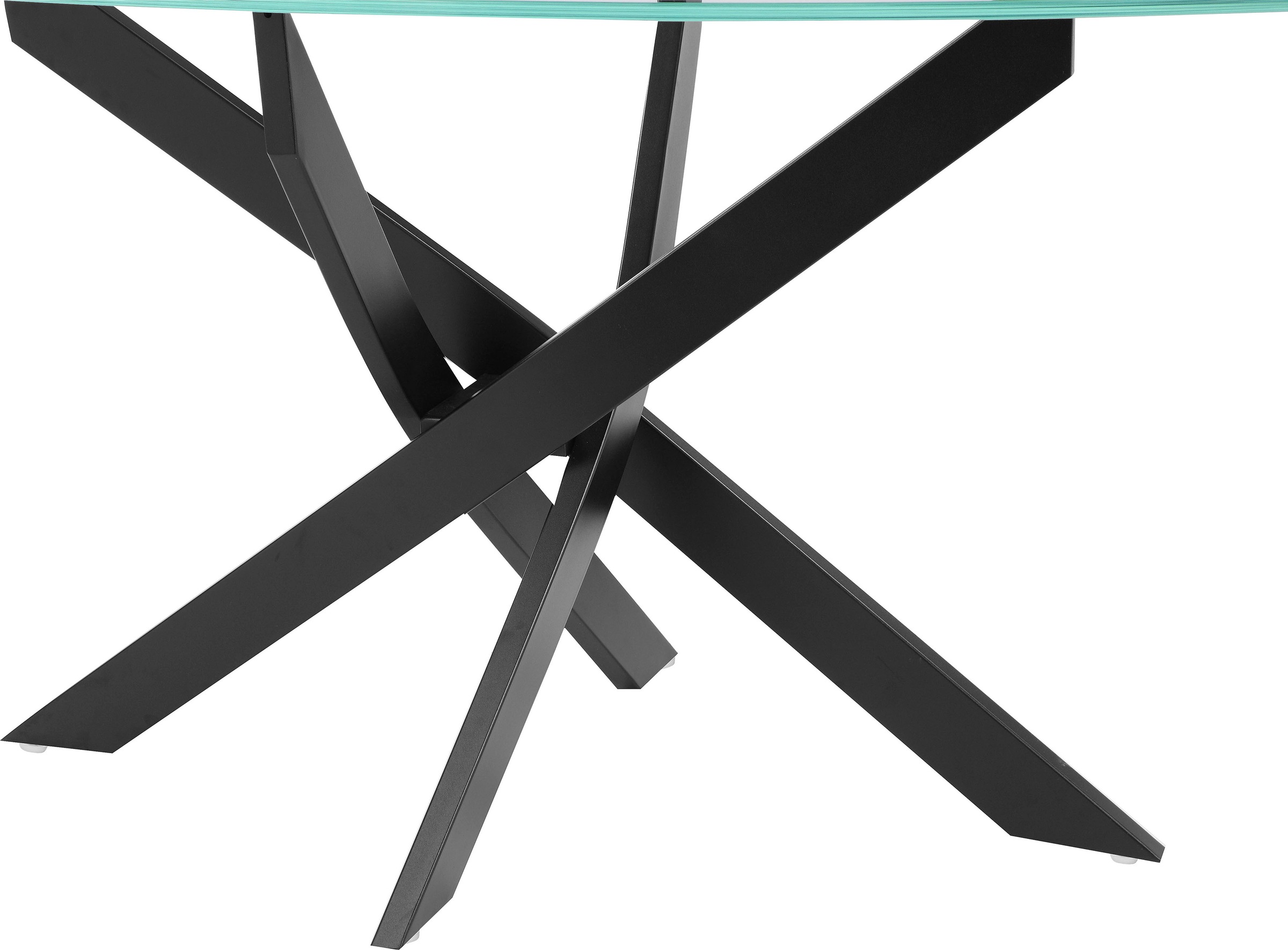 INOSIGN Esstisch »Kairi, TOPSELLER!«, Glastischplatte, pulverbeschichtetem Metallgestell, zwei Tischbreiten