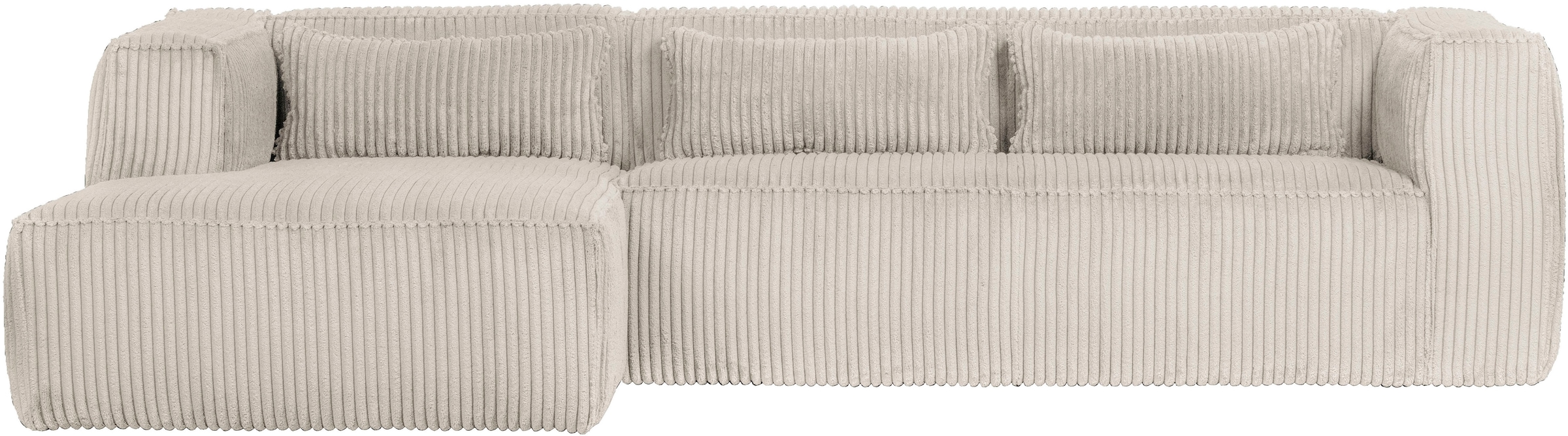 WOOOD Ecksofa »Bean Bezug Links mit hoher Sitzkomfort, H 73 x B 305 x T 96/175 cm« Ripsstoff, Tragkraft 400 kg, Gute Verschleissfestigkeit, pflegeleicht