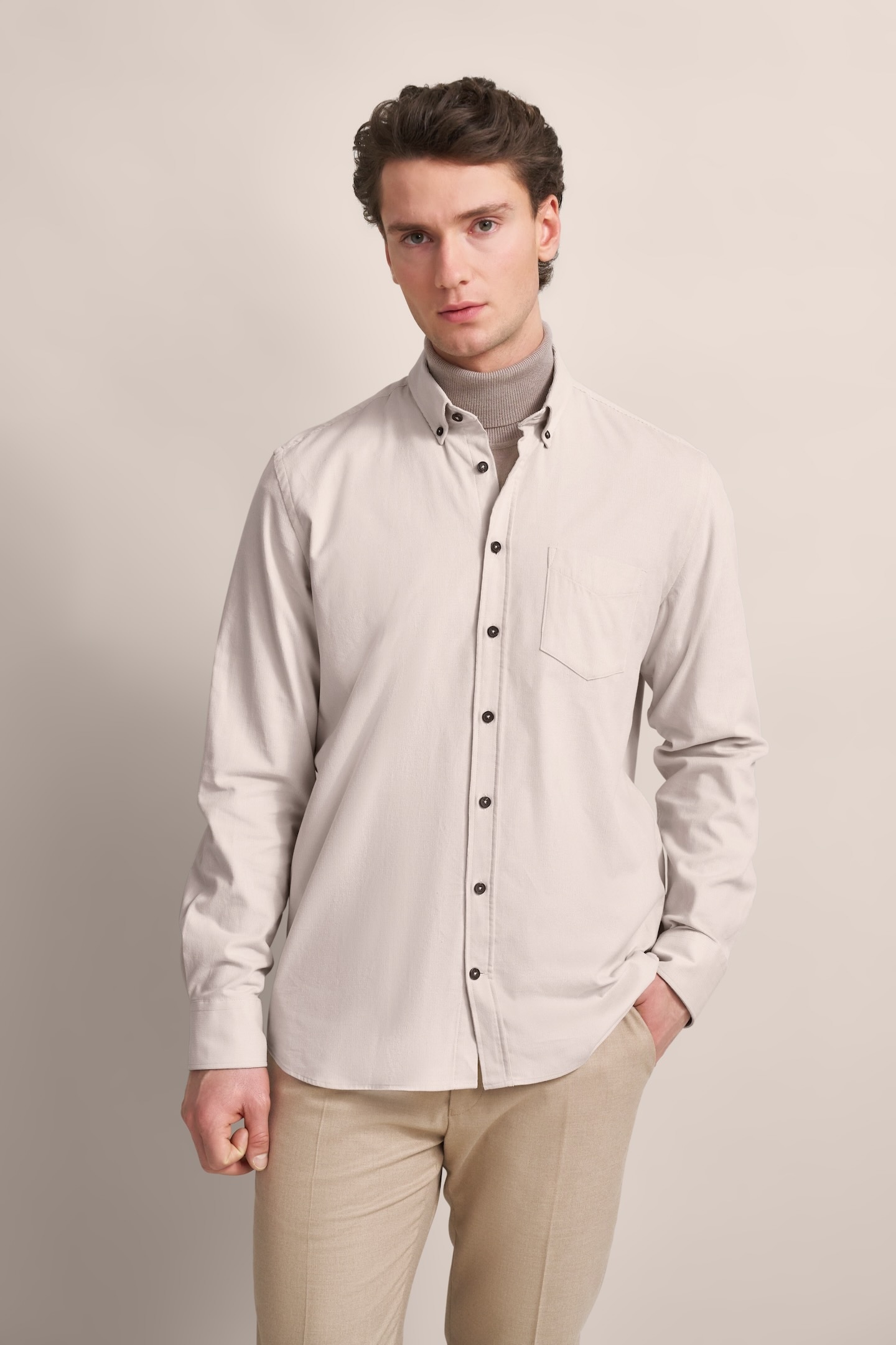 bugatti Langarmhemd aus modernem Feincord