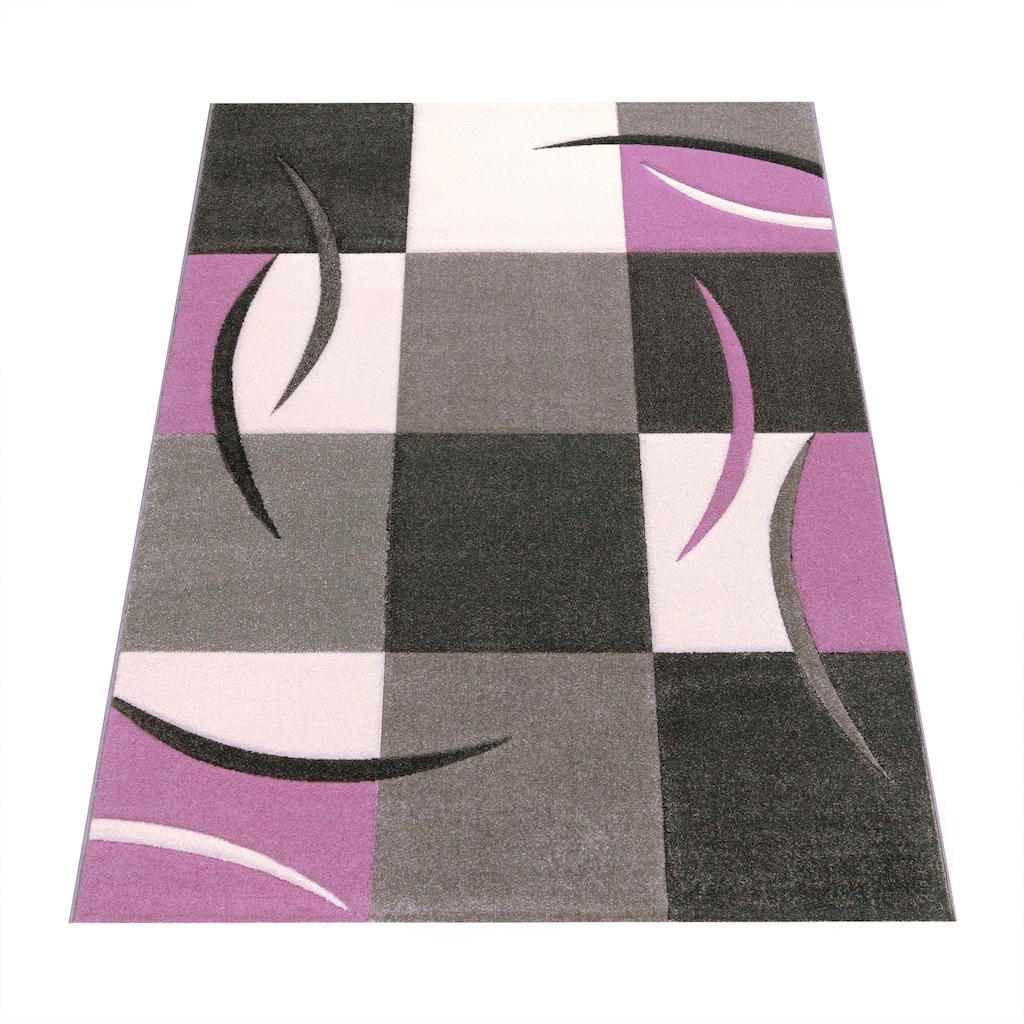 Paco Home Teppich »Lara 235«, rechteckig, Kurzflor, modernes Design, Pastell-Farben, mit Konturenschnitt