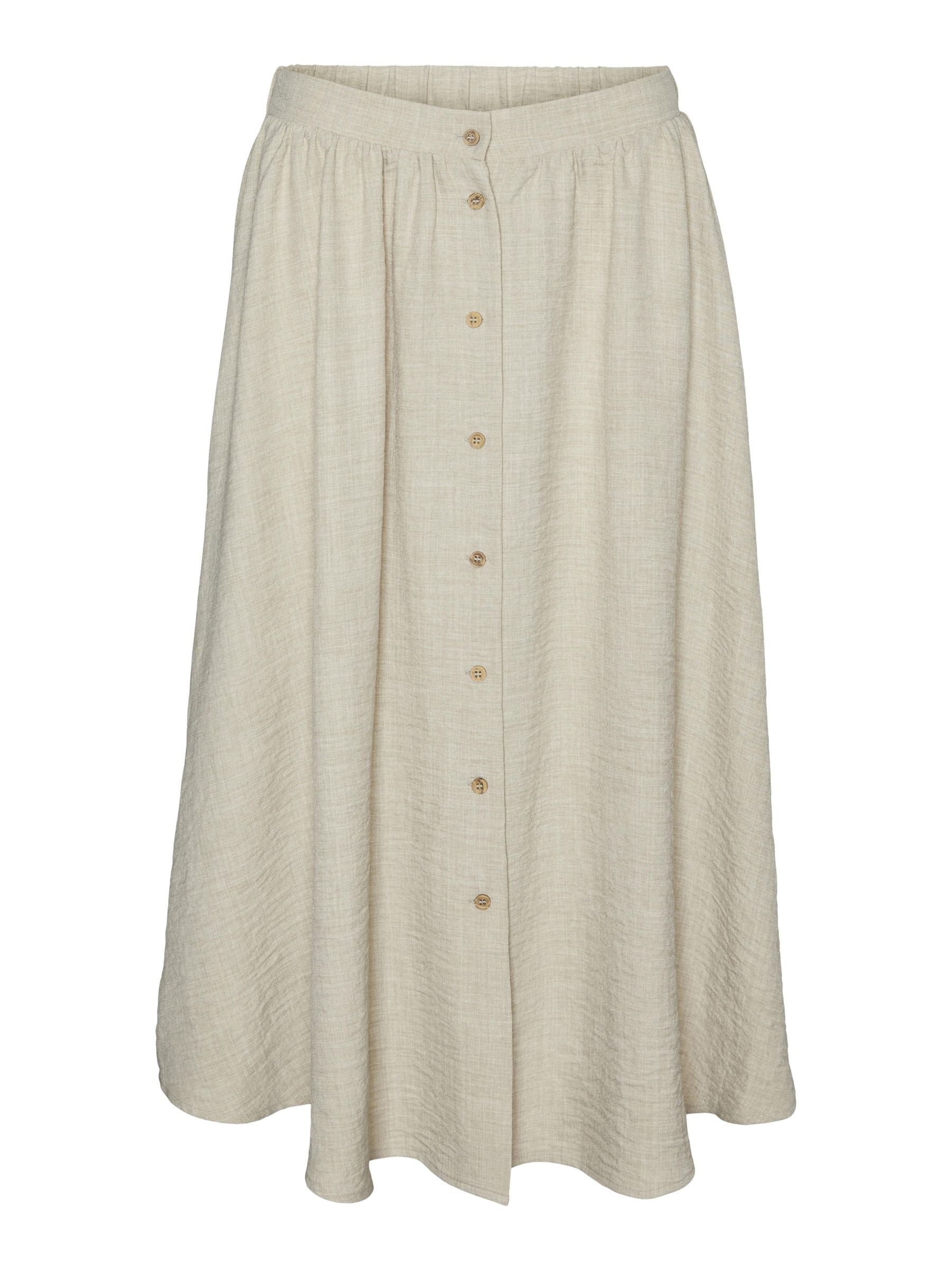 Vero Moda Maxirock »VMMELANEY HW BUTTON CALF SKIRT WVN NOOS«