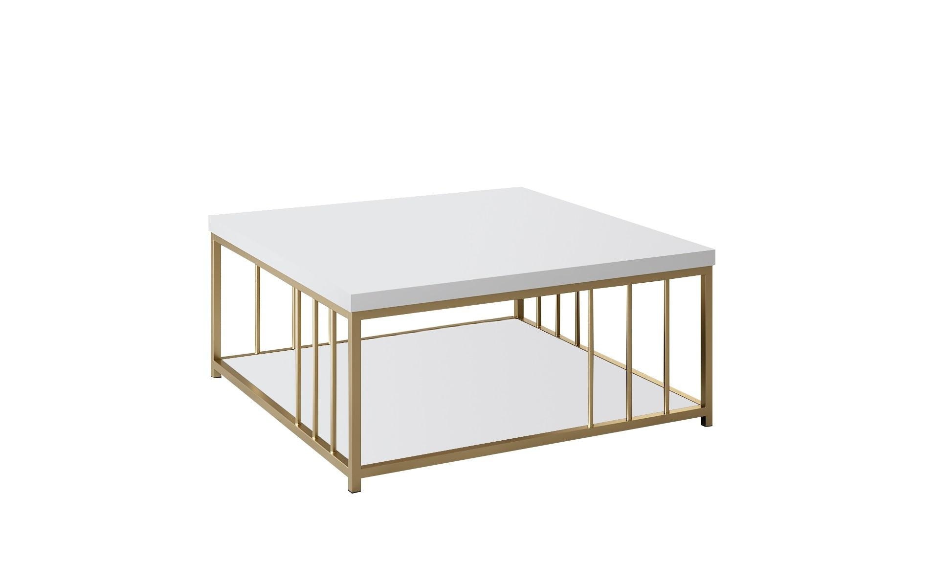 Image of WOODY FASHION Beistelltisch "Zenn 90 x 39 x 40 cm, Gold/Weiss"