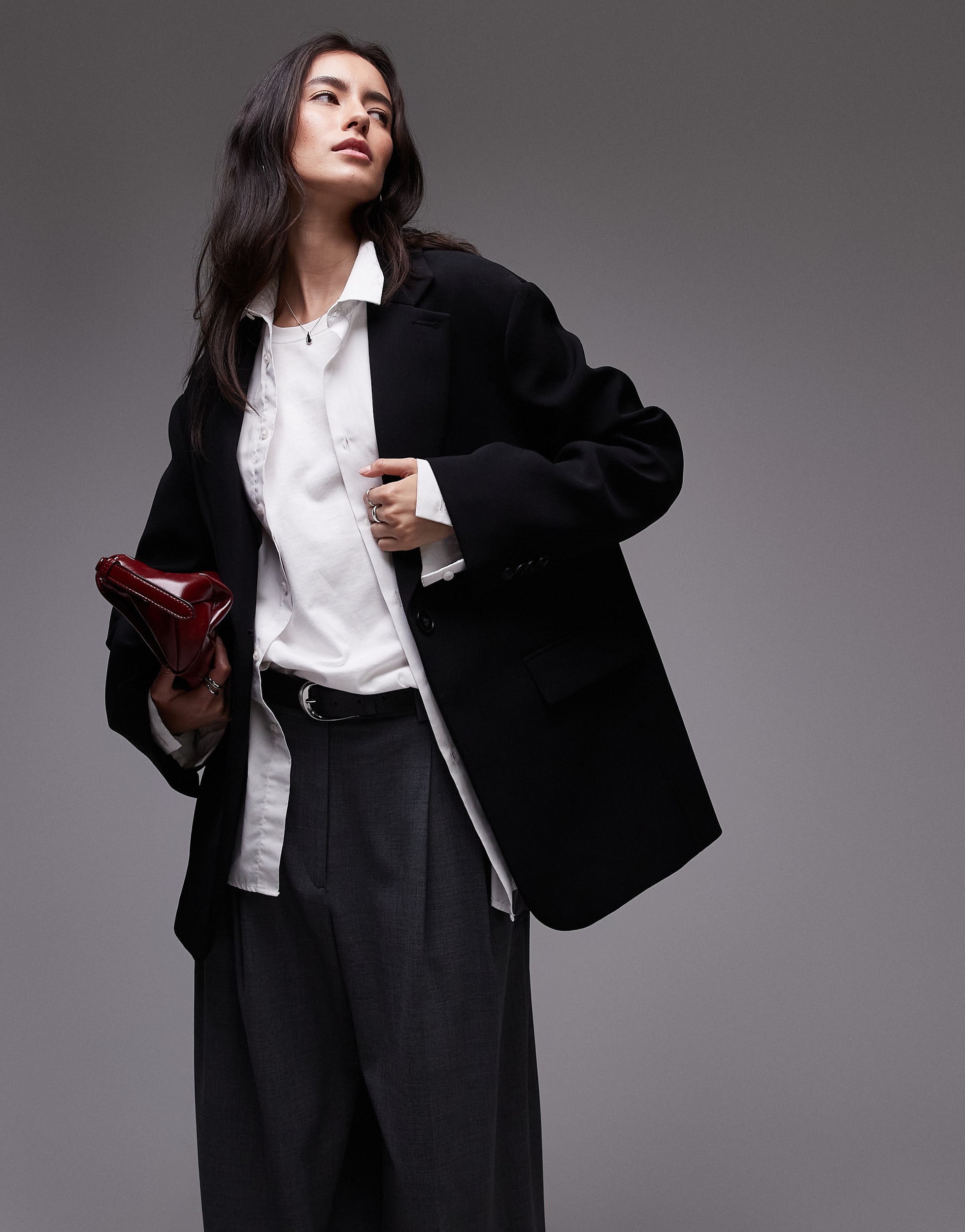 Image of TOPSHOP Longblazer "TSLOUISE OVERSIZED BLAZER TLR NOOS" Polyester, oversize fit
