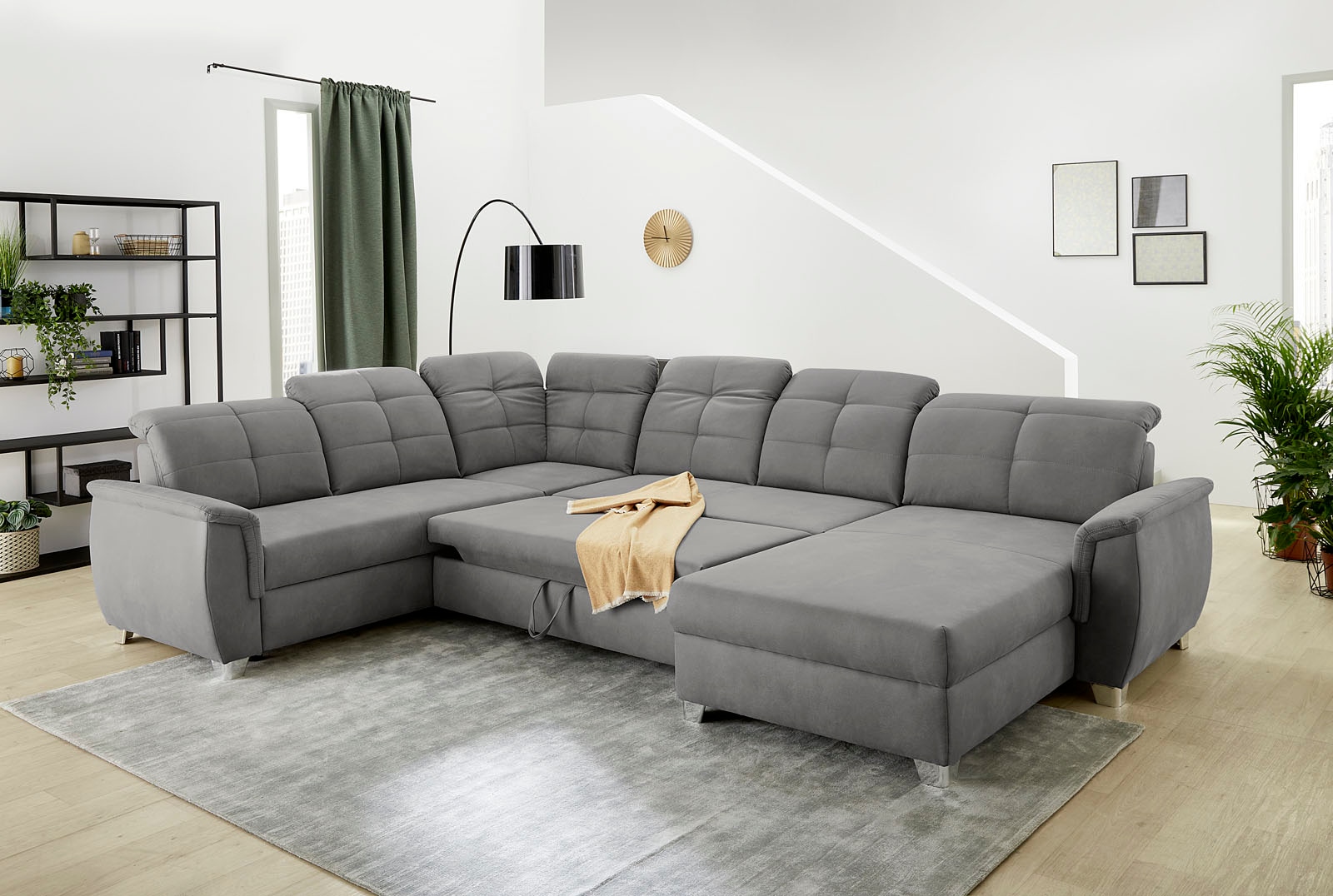 Jockenhöfer Gruppe Wohnlandschaft »Livorno U-Form«, mit 7 individuell verstellbaren Kopfteilen, Bett- und Relaxfunktion