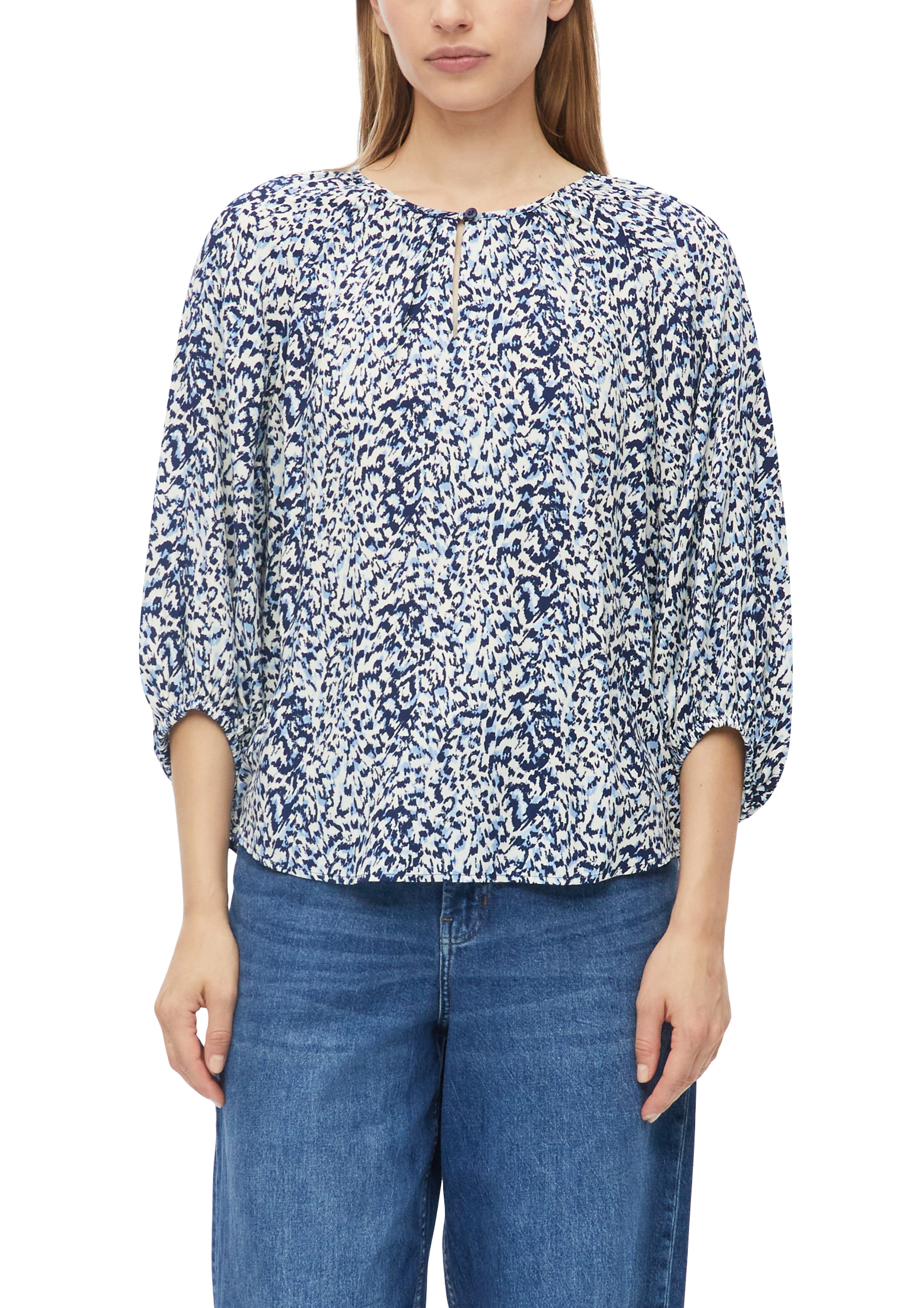 s.Oliver Druckbluse 3/4-Arm Sommerbluse / bedruckt / Rundhals