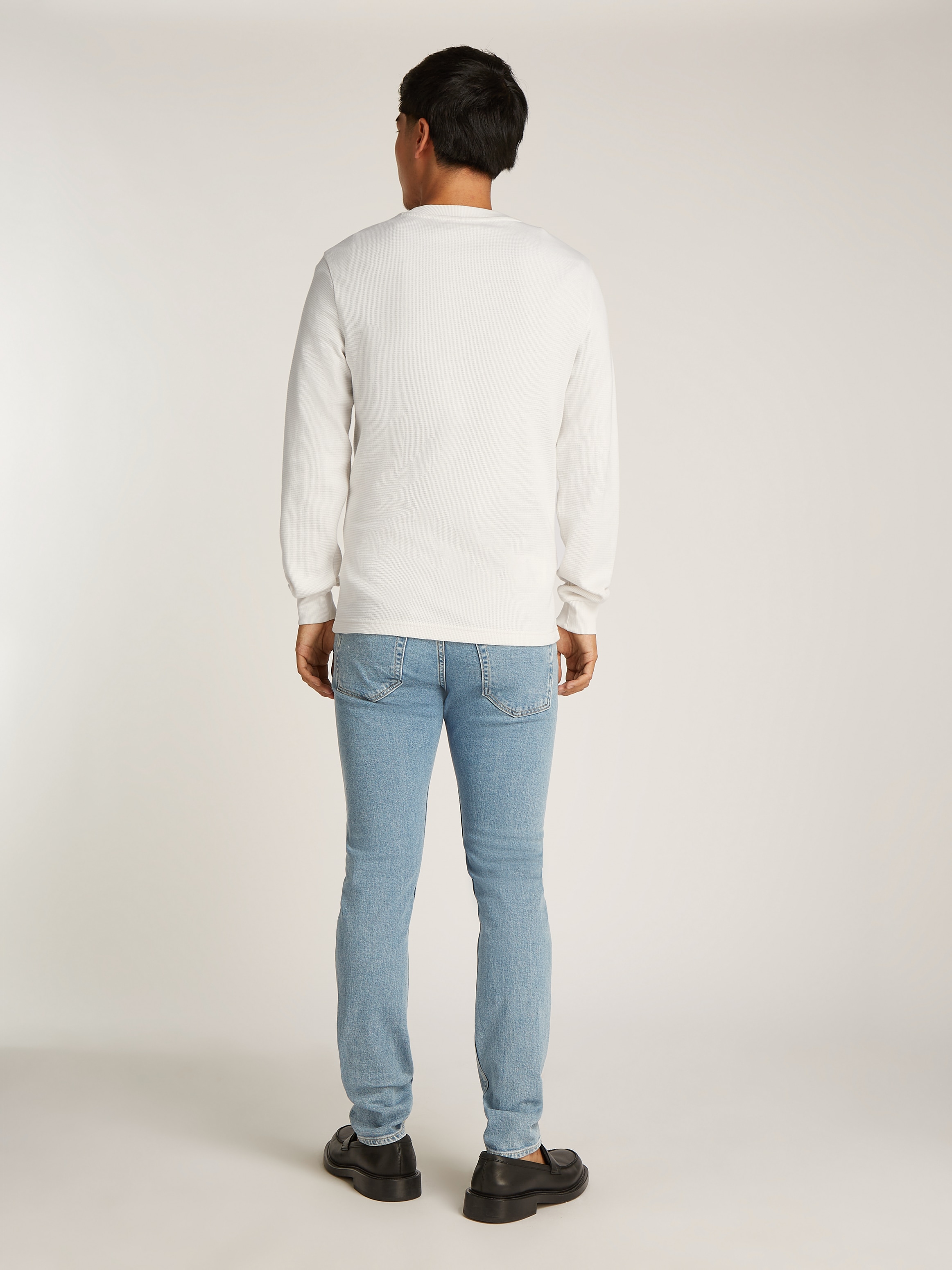 Calvin Klein Jeans Langarmshirt »WOVEN LABEL WAFFLE LS TEE«, Logodruck