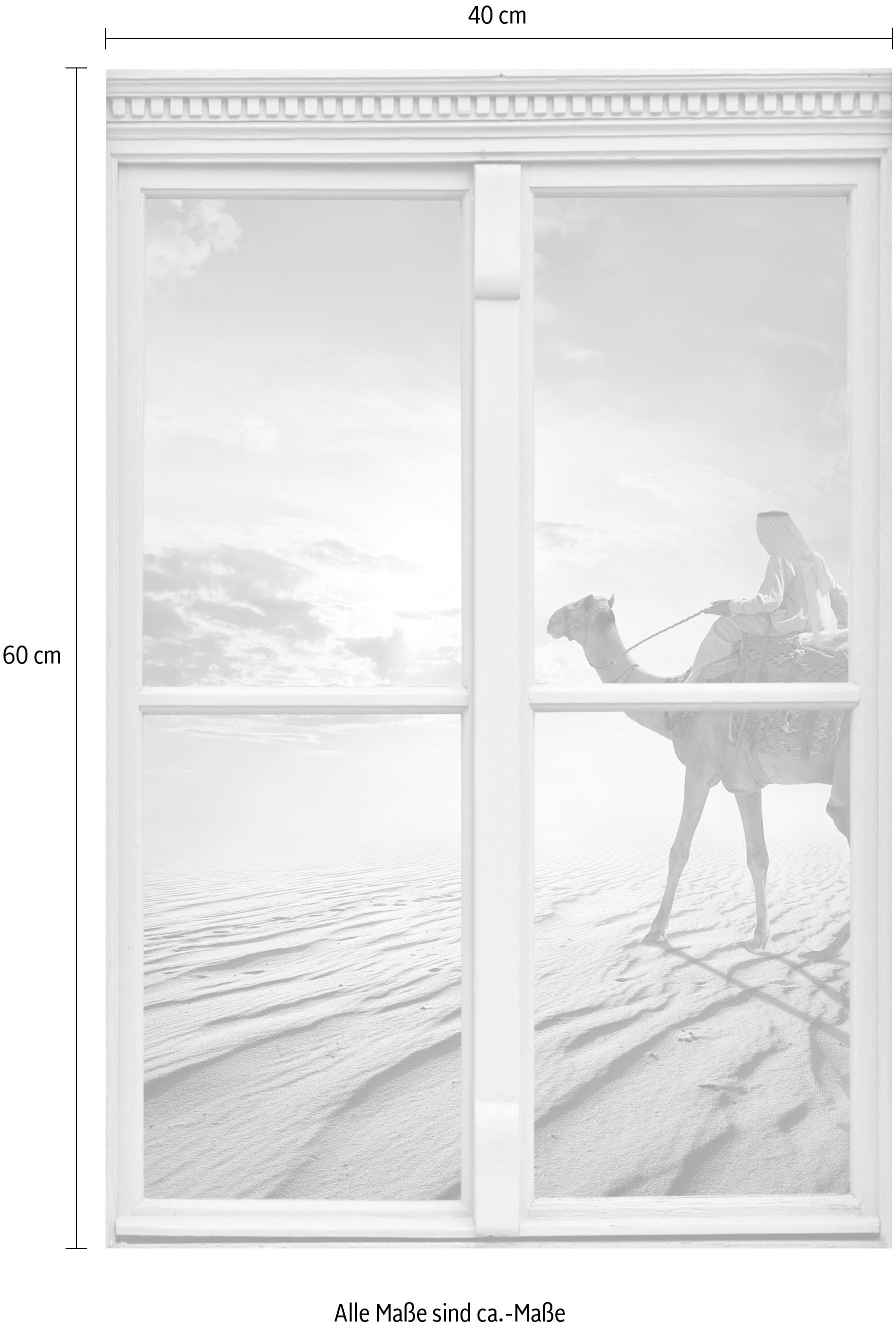 queence Wandsticker »Kamel in der Wüste«, Wandsticker, Wandbild, selbstklebend, 3D, Fenster
