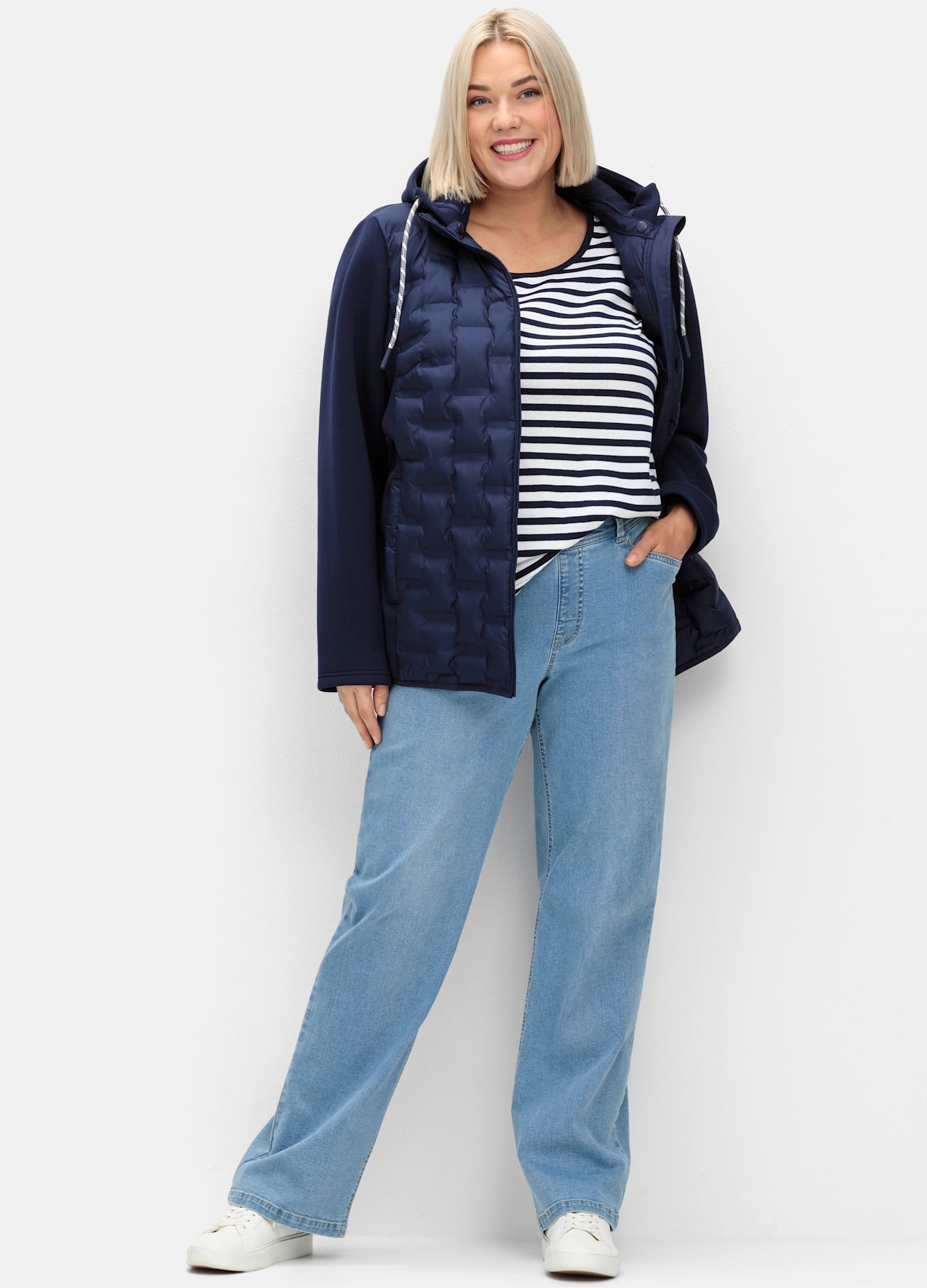 Sheego Steppjacke, mit Kapuze