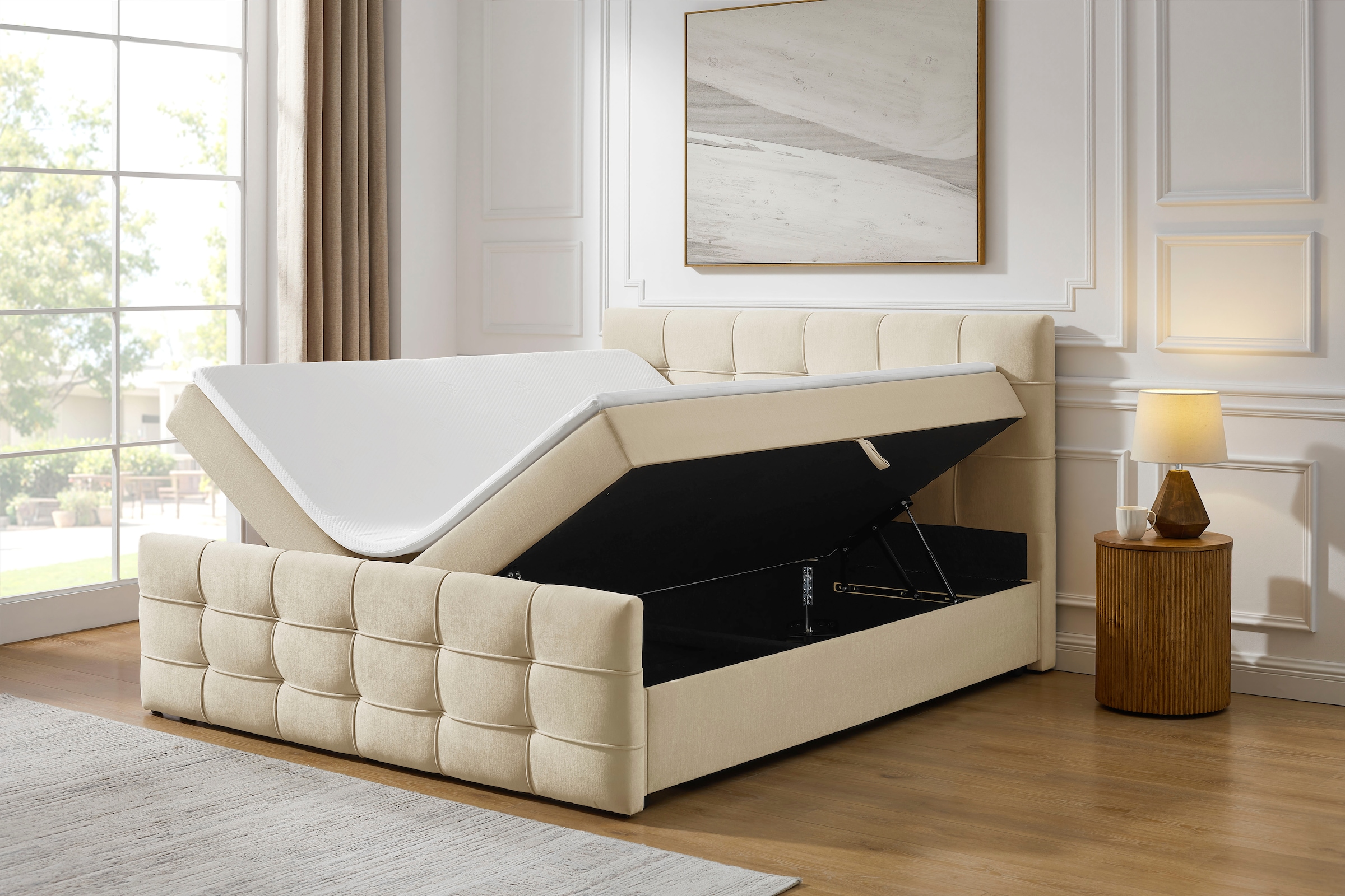 GOODproduct Boxbett »Lilienne inkl. Bettkasten und Topper, Liegefläche 180x200cm« erhältlich in der Grösse 180x200 cm