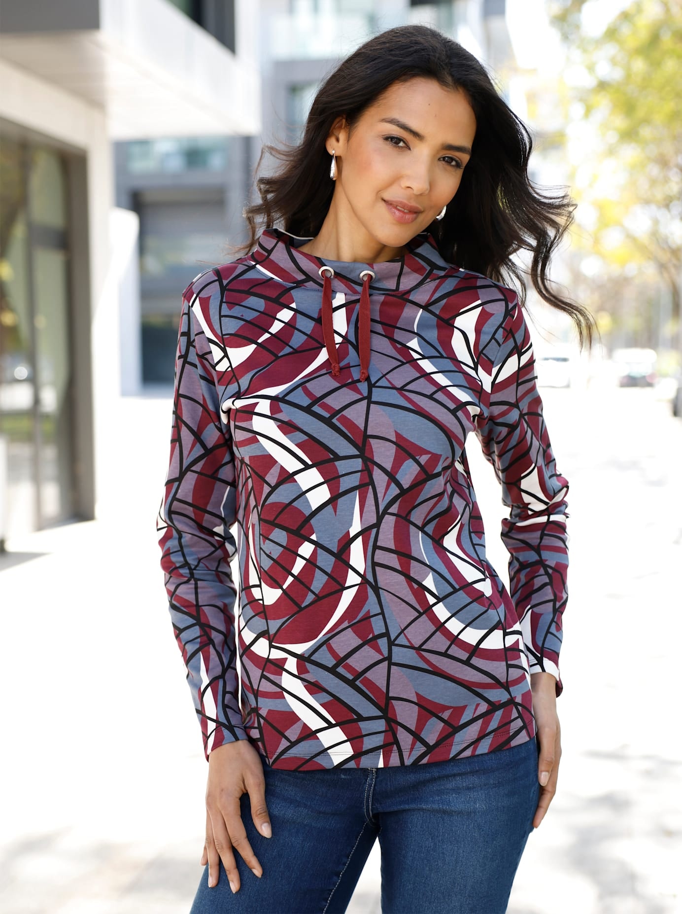 Image of Classic Basics Stehkragenshirt "3/4-Arm-Shirt" 1
