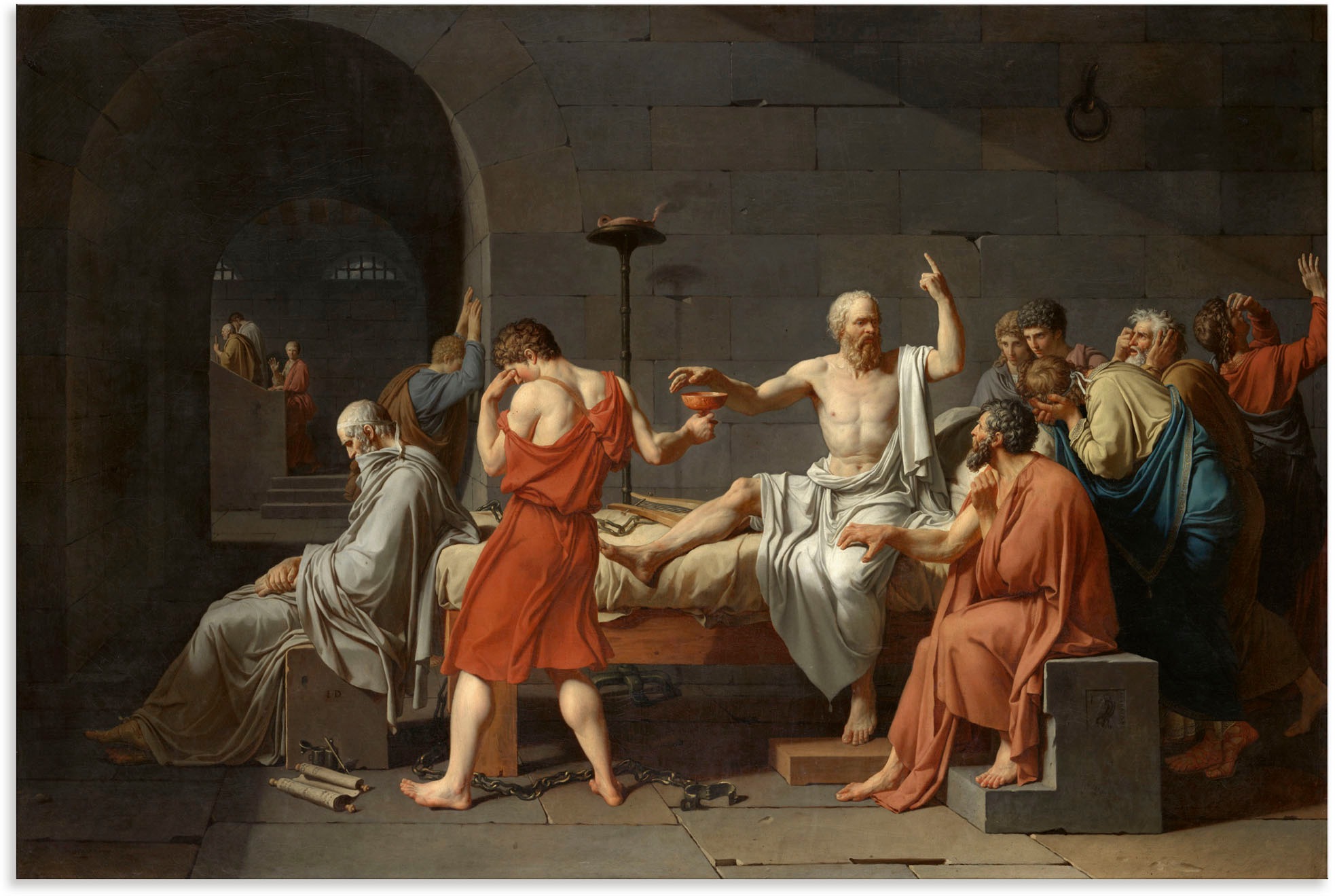Image of Artland Wandbild »Der Tod des Sokrates. 1787«, Gruppen & Familien, (1 St.), in vielen Grössen & Produktarten - Alubild / Outdoorbild für den Aussenbereich, Leinwandbild, Poster, Wandaufkleber / Wandtattoo auch für Badezimmer geeignet bei Ackermann Versand