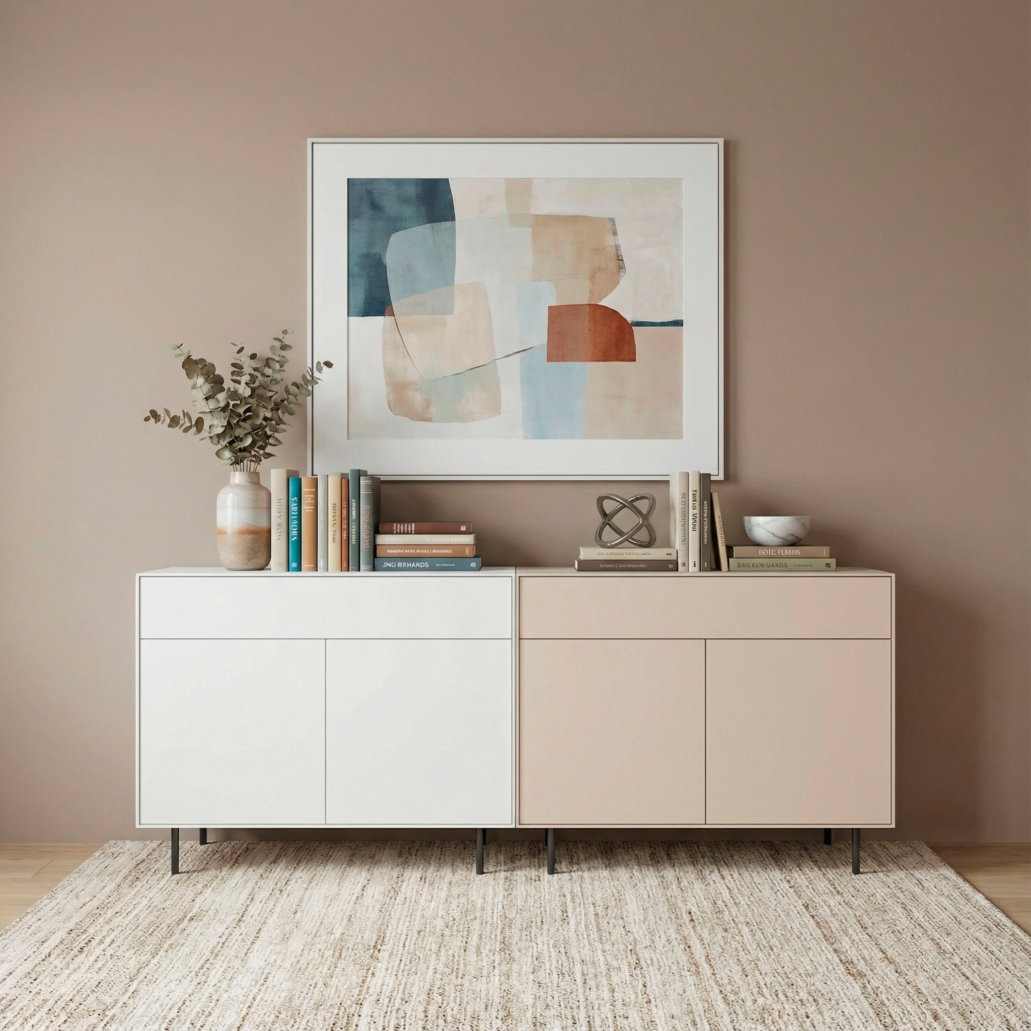 LeGer Home by Lena Gercke Table basse »Essentials, Kommode, Anrichte, Kombikommode, Schrank mit Metallfüssen« Breite: 111 cm, UV lackiert, Push-to-open-Funktion