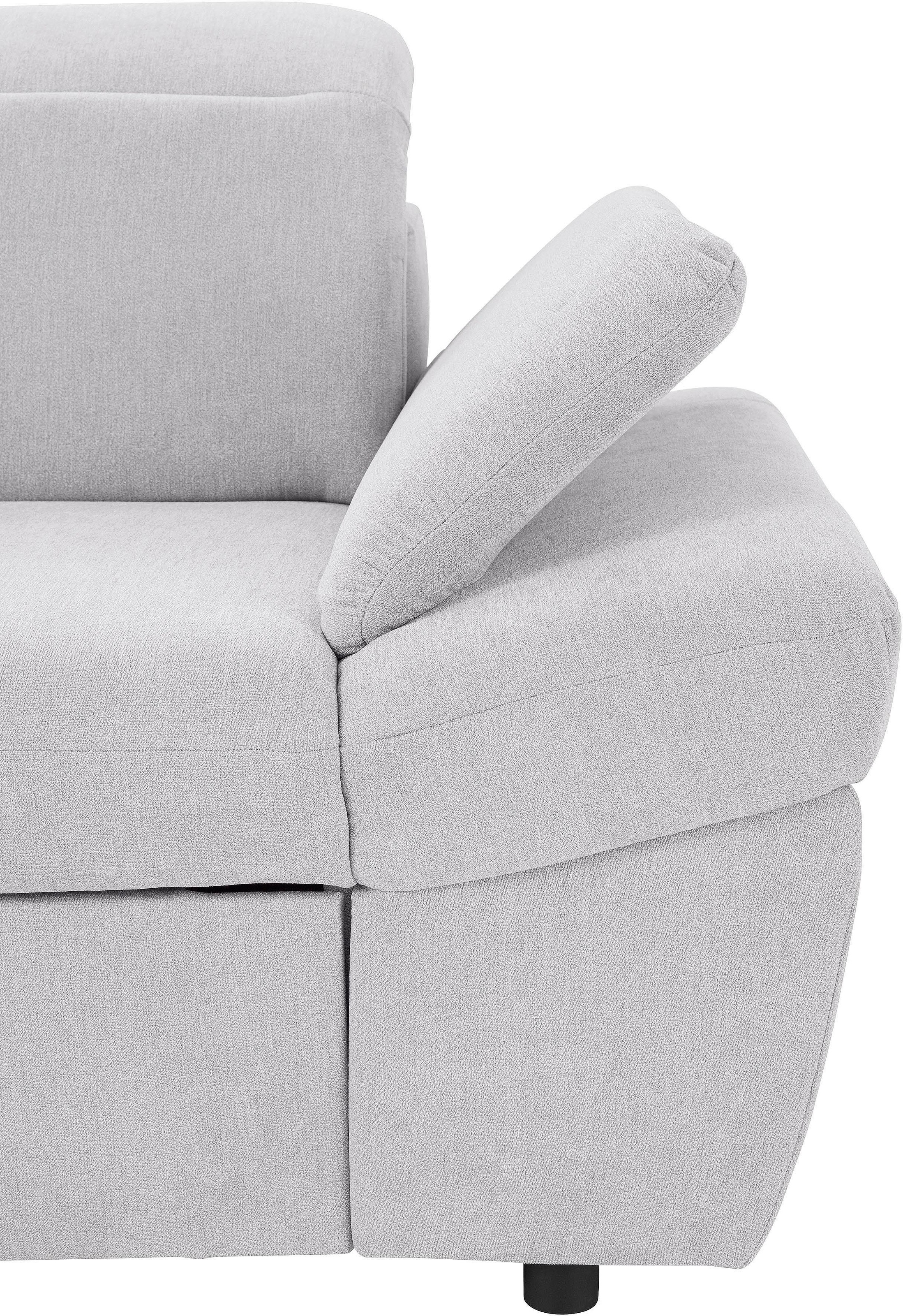 exxpo - sofa fashion Ecksofa »Kyoto, inkl. Kopfteil- und Armteilverstellung, hoher Sitzkomfort«, wahlweise mit Bettfunktion und Bettkasten, hochwertige Bezüge, L-Form