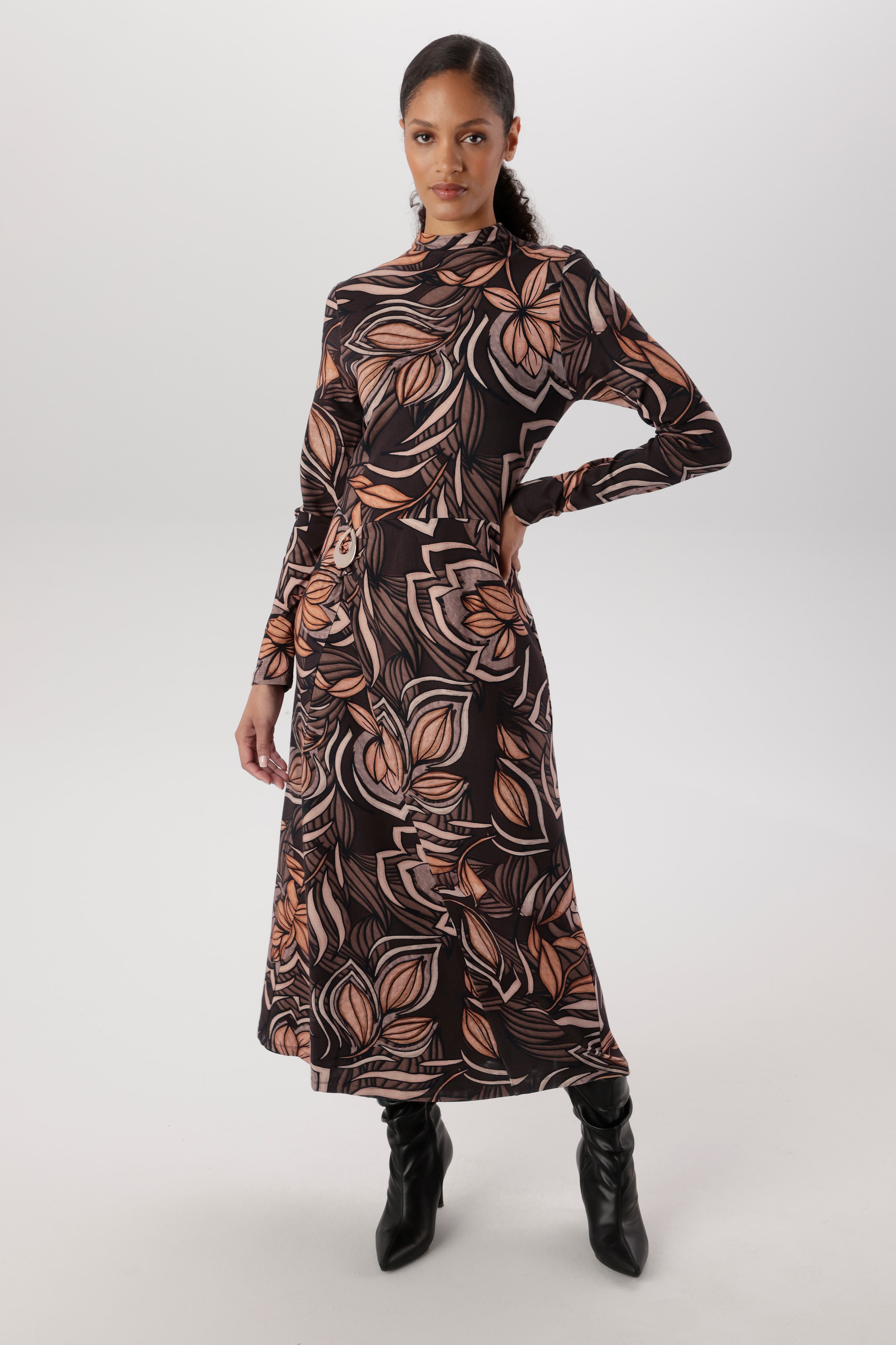 Aniston SELECTED Robe midi Avec petit col montant - NOUVELLE COLLECTION