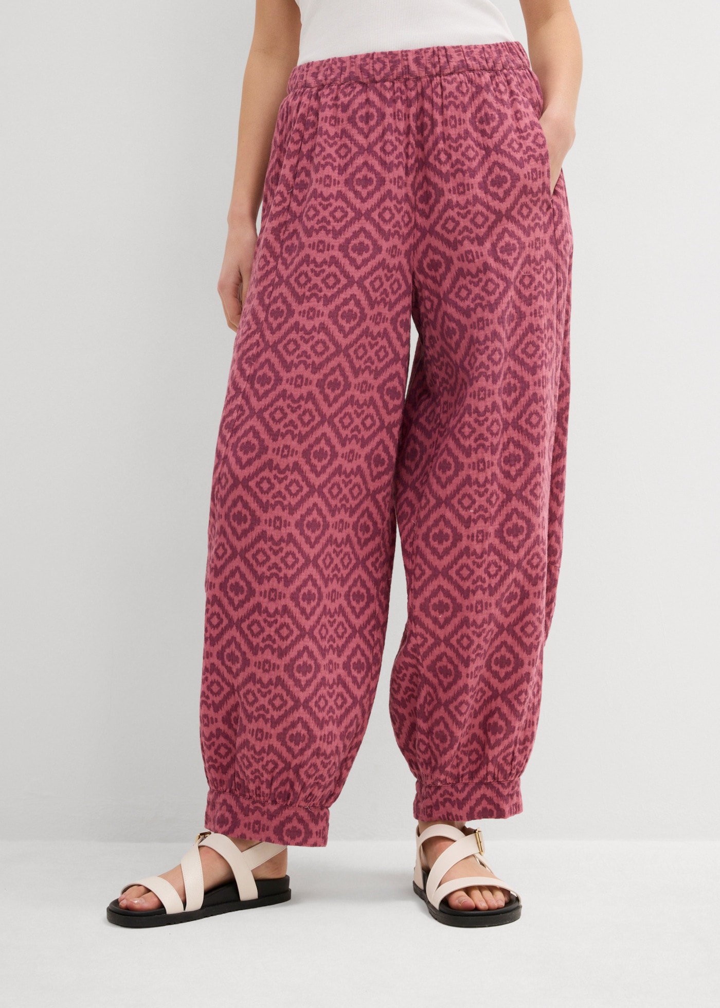 bonprix Pumphose  Loose Fit, weites Bein, aus reiner Baumwolle