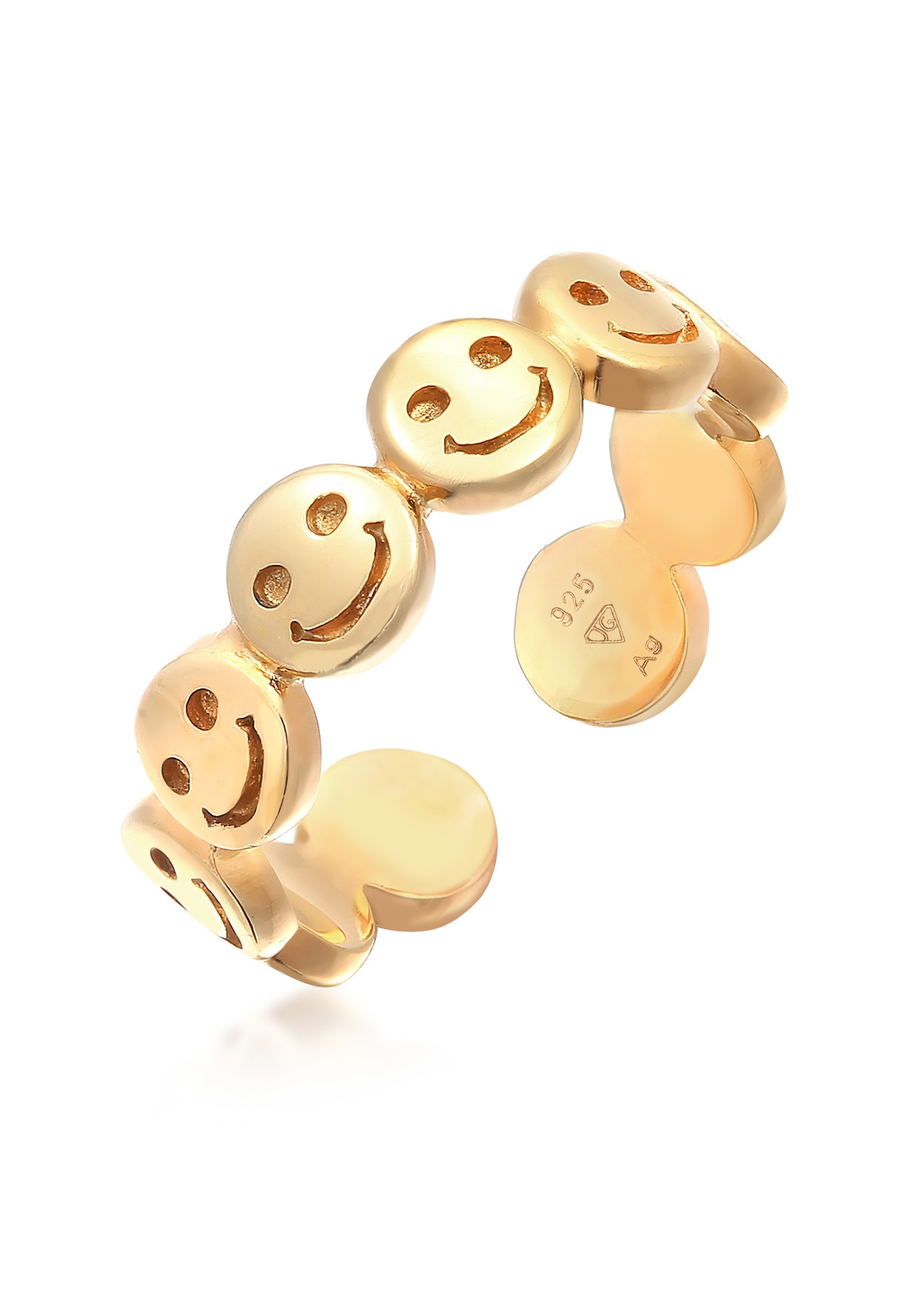 Image of Elli Fingerring »Bandring Smiley Offen 925 Silberfarben« bei Ackermann Versand Schweiz