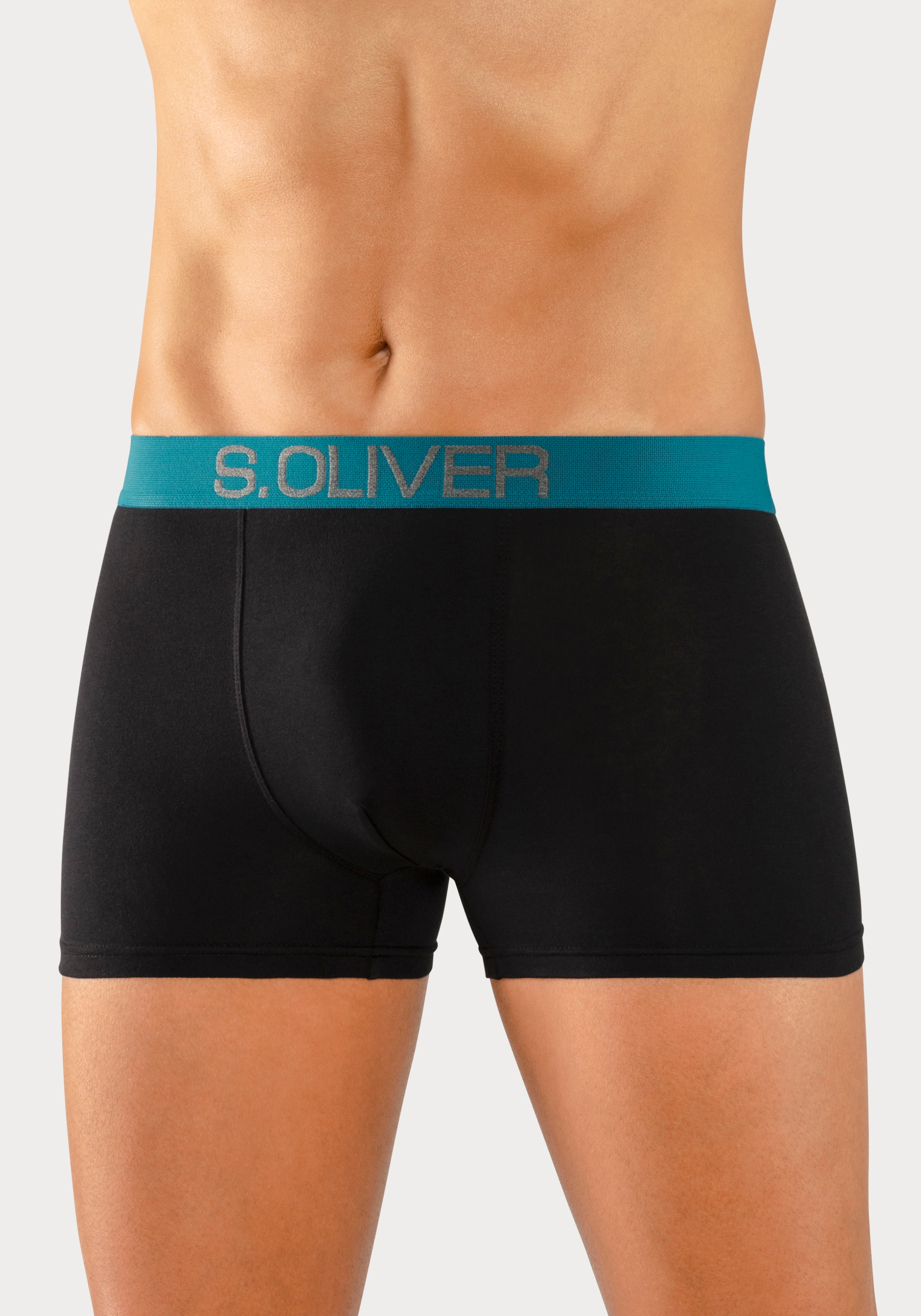 s.Oliver Boxer, (Packung, 4 St.), mit kontrastfarbenem Webbund