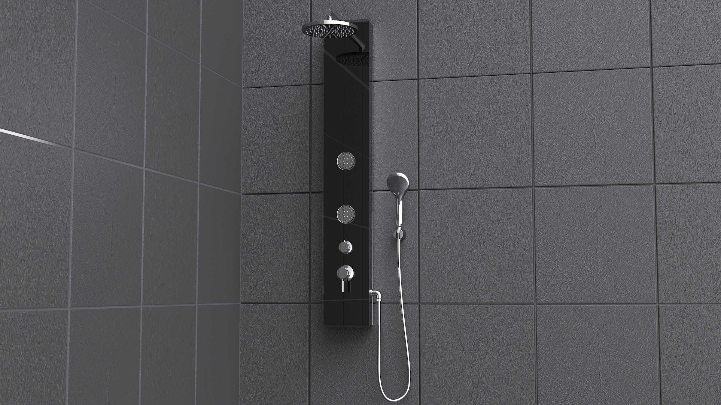 Schütte Duschsäule Duschsystem mit Regendusche & Massagedüsen,Handbrause mit 3 Funktionen