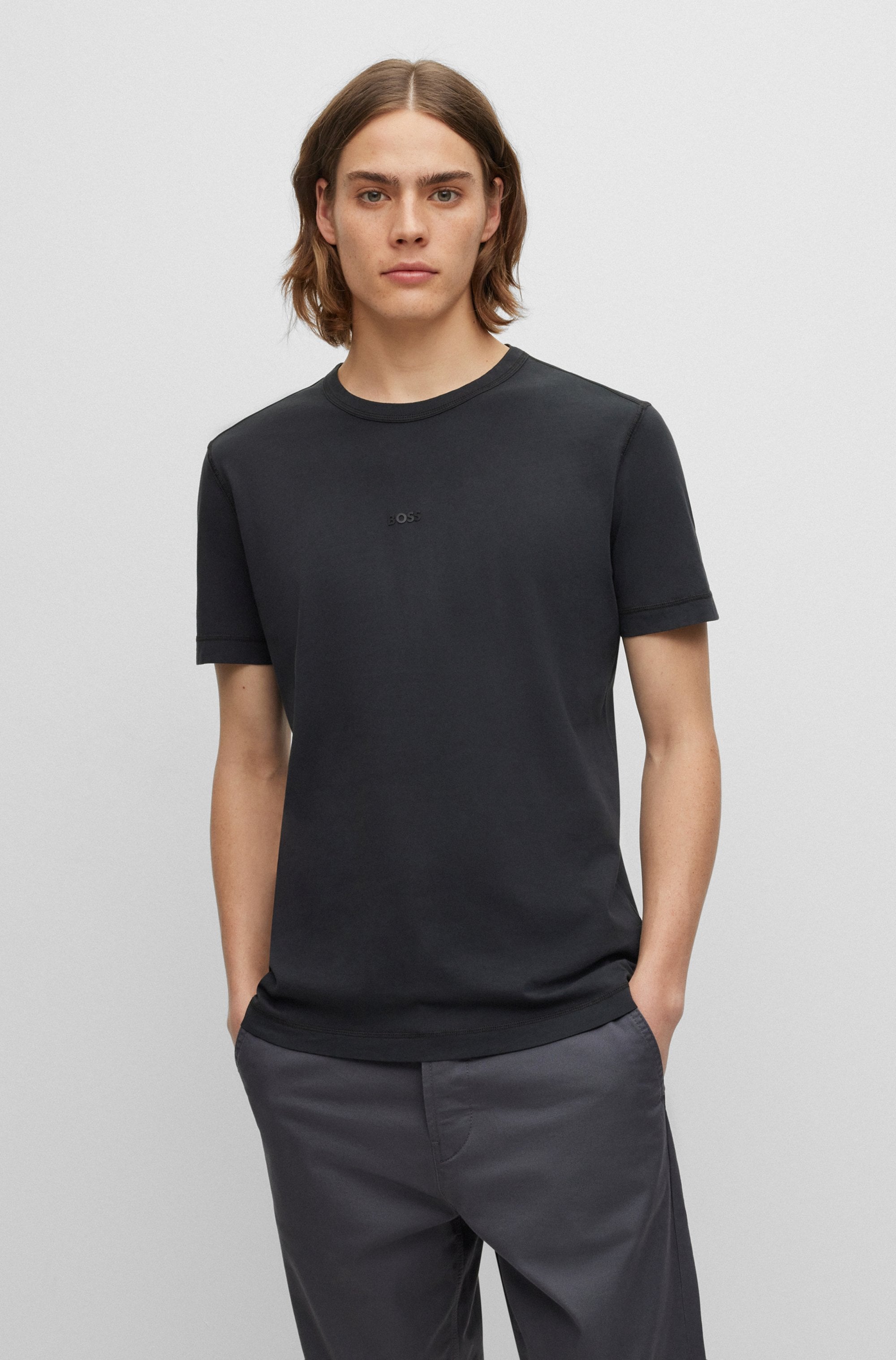 Image of BOSS ORANGE T-Shirt "Tokks" mit BOSS ORANGE Markenlabel