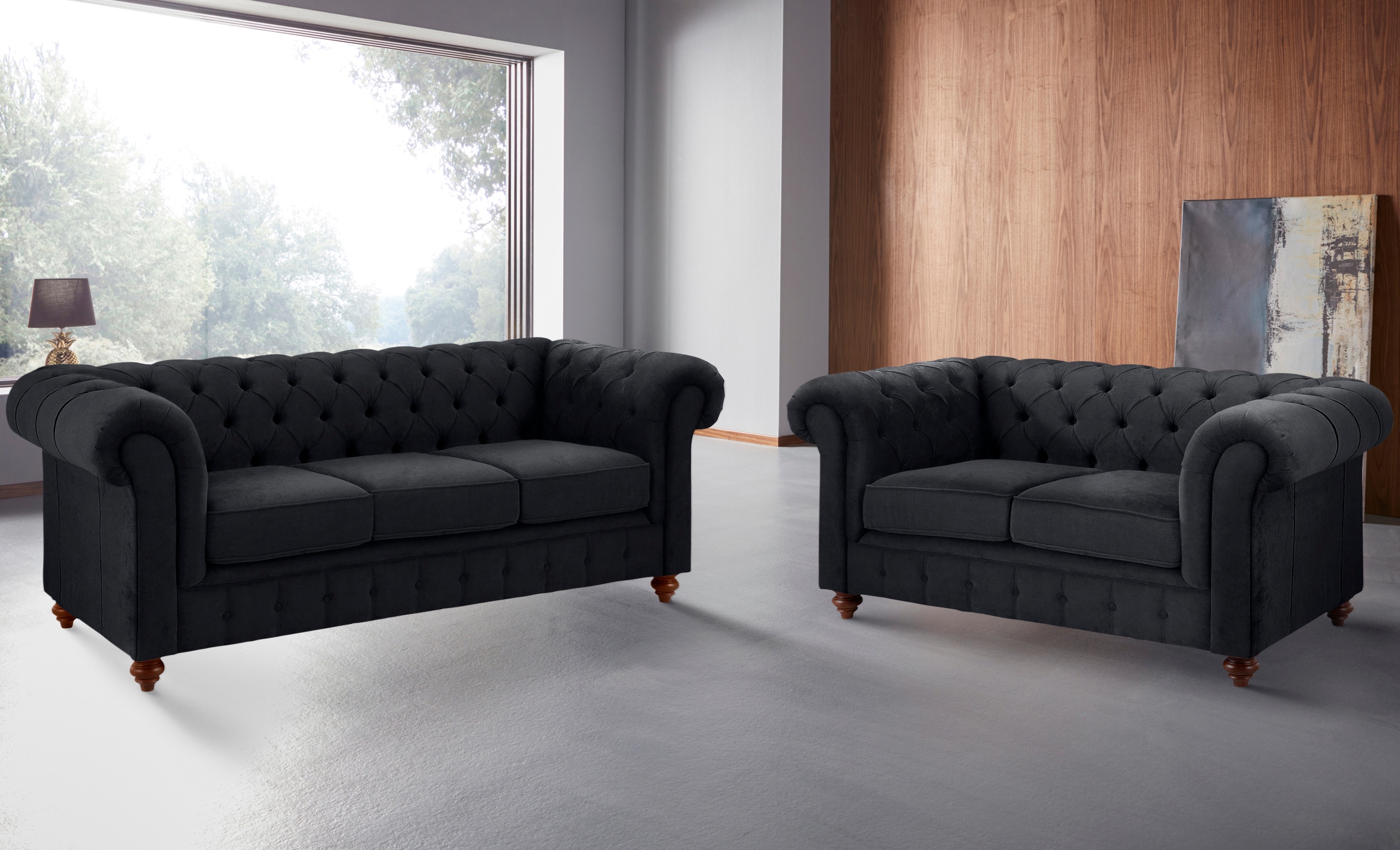 Home affaire Groupe de sièges »Chesterfield« 2 cuis tlg. hochwertige Knopfheftung, bestehend aus 2- und 3-Sitzer