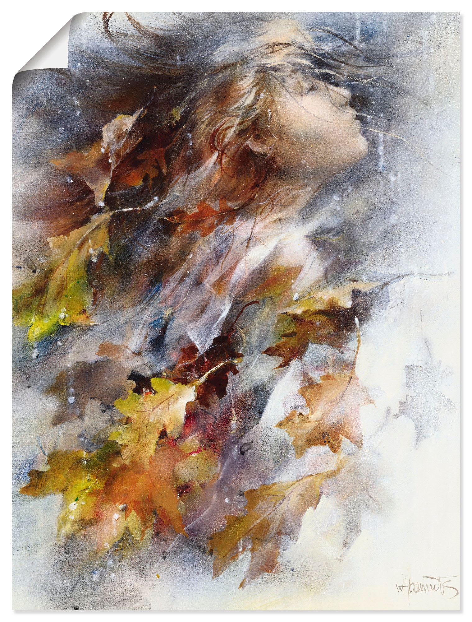 Wandbild »Herbst«, Frau, (1 St.), als Leinwandbild, Poster, Wandaufkleber in...