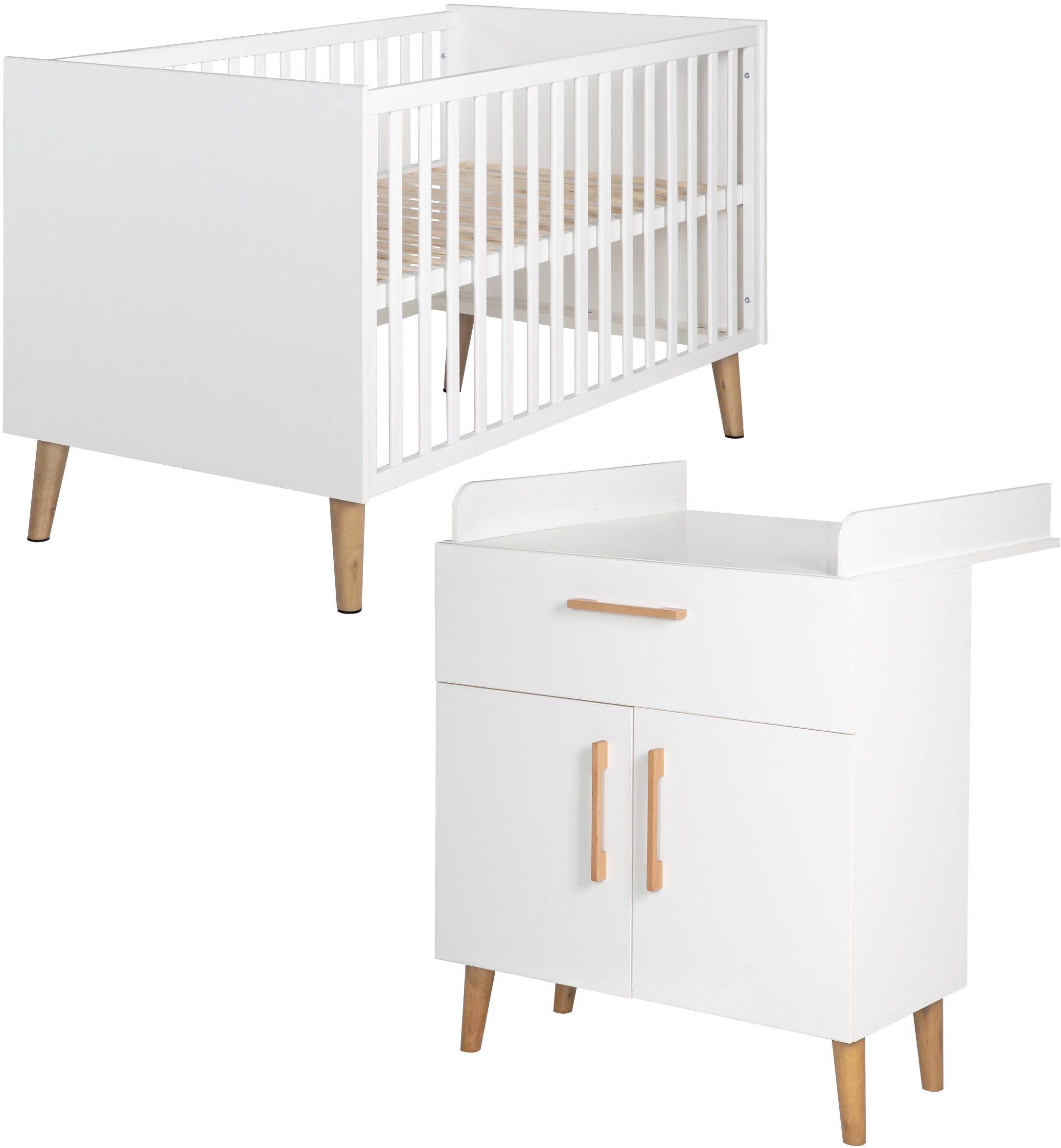 Image of roba® Babymöbel-Set »Mick«, (Spar-Set, 2 St., Babybett, Wickelkommode), mit Kinderbett und Wickelkommode bei Ackermann Versand Schweiz