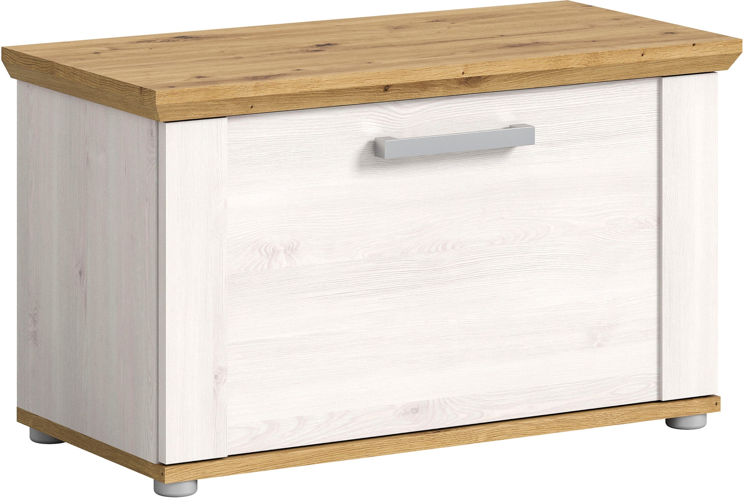 Image of Home affaire Sitzbank "COSENZA, Breite 80 cm, 1 Klappe, 2 Einlegeböden, 2-farbig" in Landhausoptik, Bank, Schuhbank, Garderobenbank, Dielenbank
