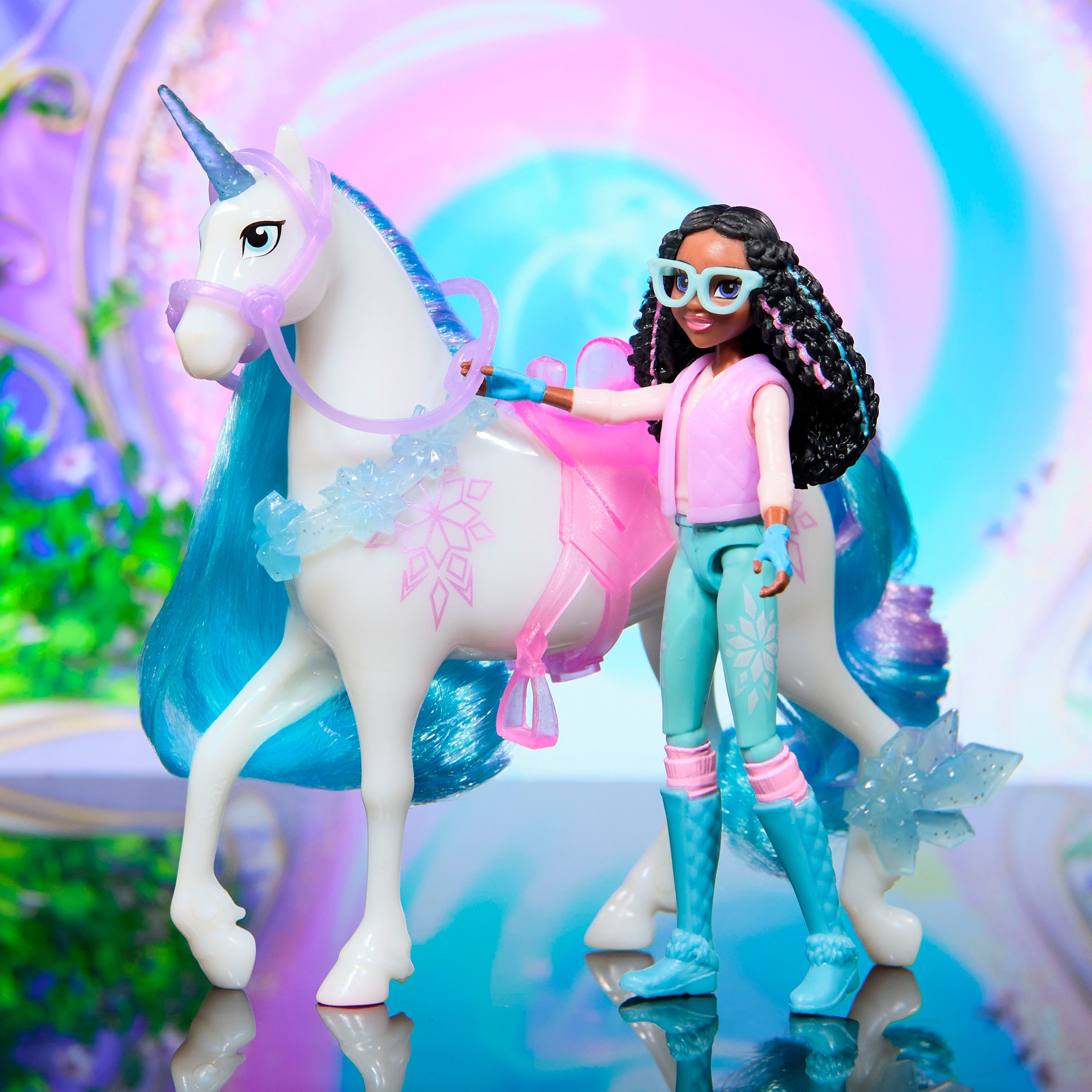 Spin Master Poupée à habiller »Unicorn Academy - Layla & Einhorn Glacier« mit echter Mähne