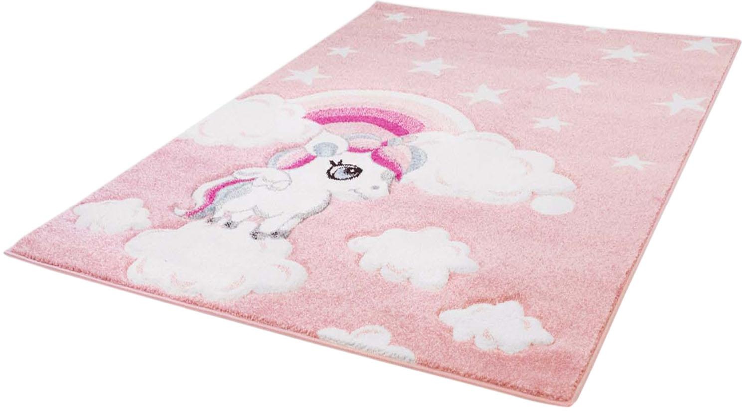 Image of Carpet City Kinderteppich »Bueno Kids 1450«, rechteckig, 13 mm Höhe, Spielteppich, Einhorn, 3D-Effekt, Weicher Flor, Pflegeleicht, Kinderzimmer bei Ackermann Versand Schweiz
