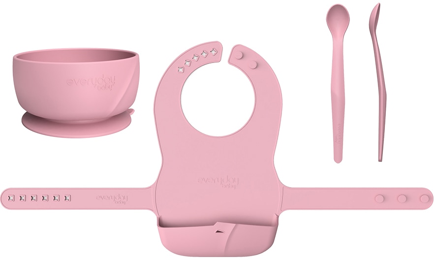Image of everyday baby Kindergeschirr-Set »Everyday Baby, Esslern Set mit Lätzchen«, (4 tlg.), Made in Europe bei Ackermann Versand Schweiz