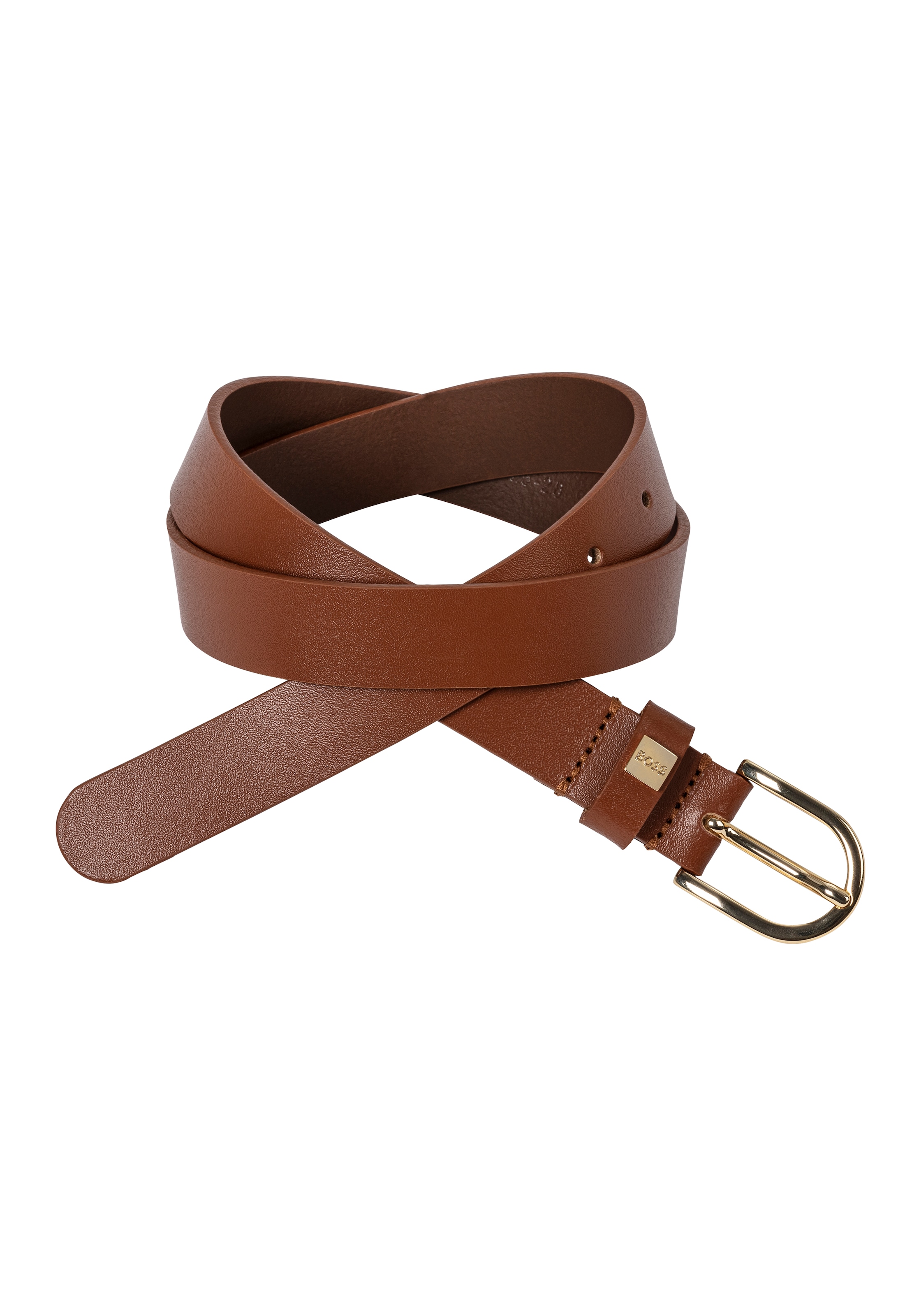 BOSS Ledergürtel »Scarlet B. 2,5cm N-R«, mit goldfarbener Schliesse und BOSS-Logo auf der...