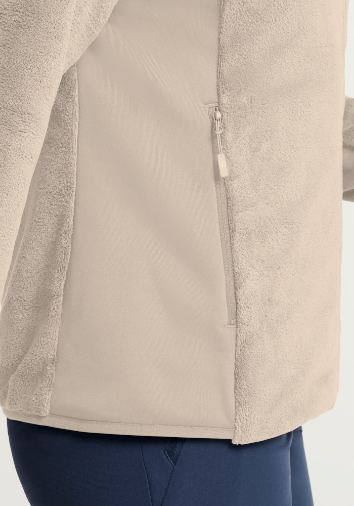 Jack Wolfskin Fleecejacke »ROTWAND HOODED FZ W« mit Kapuze, Langarm, atmungsaktives Gewebe