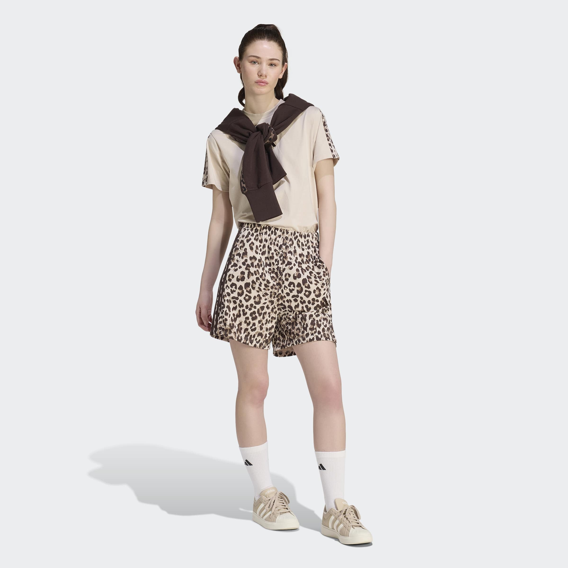 adidas Sportswear Shorts »W AOP SHO«  für Erwachsene, mit Gummizug, aus Baumwolle, eng geschnitten