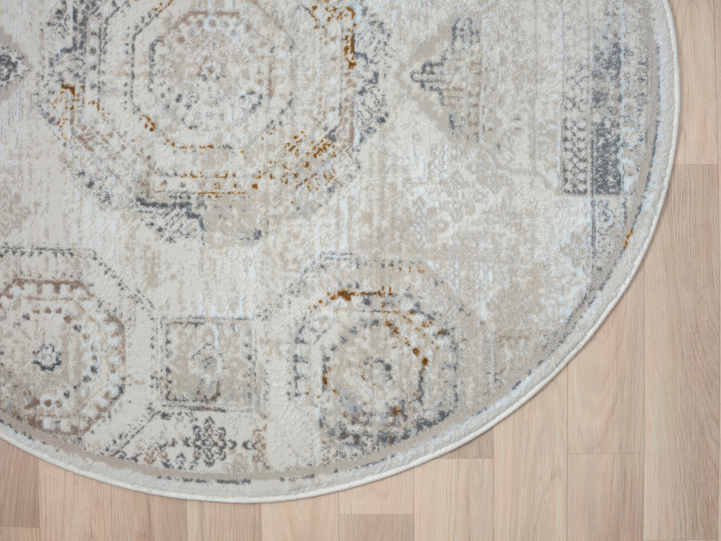 Myflair Möbel & Accessoires Teppich »My Kazak«, rund, 10 mm Höhe, Kurzflor, Retro-Style, besonders weich durch Microfaser