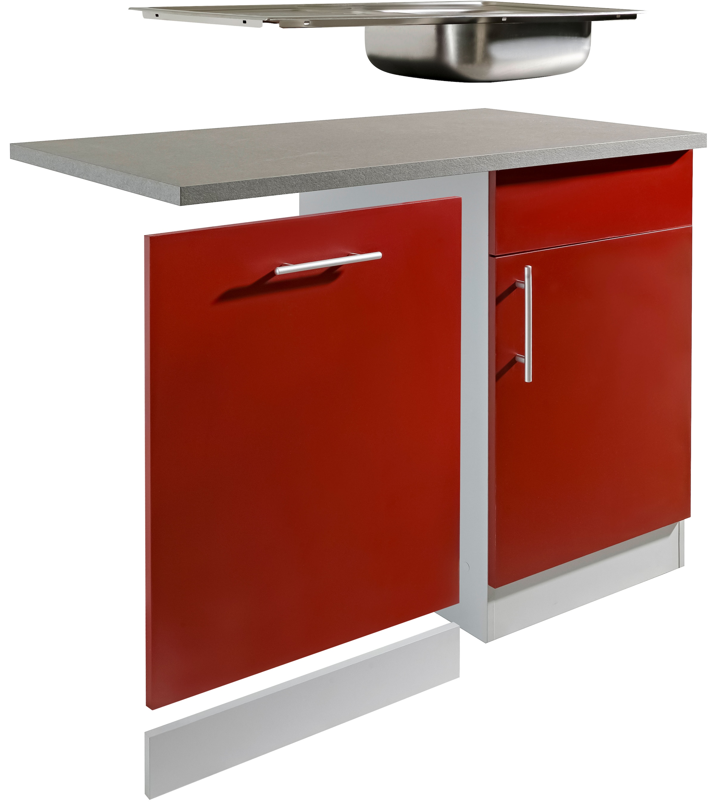 Image of wiho Küchen Spülenschrank "Kiel" 110 cm breit, inkl. Tür/Griff/Sockel für Geschirrspüler