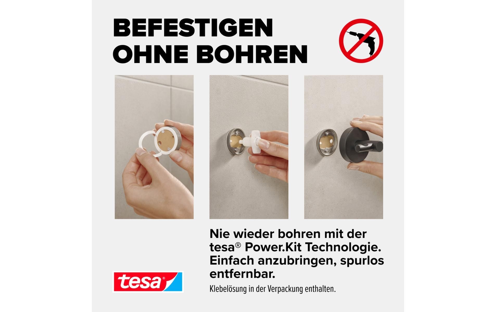 tesa Crochet pour serviette »MOON Graphite«