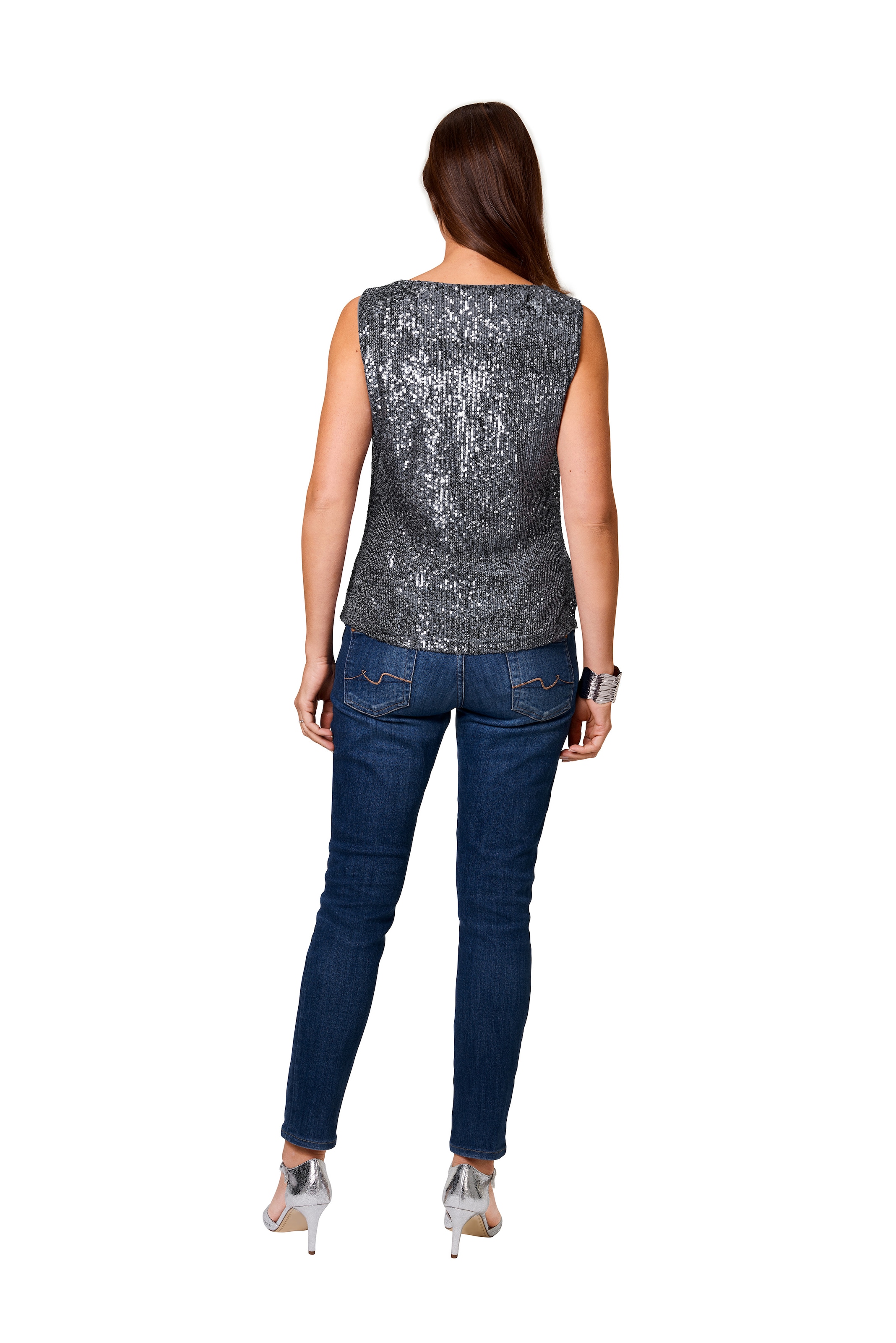 HERMANN LANGE Collection Tanktop, mit Allover-Paillettenbesatz