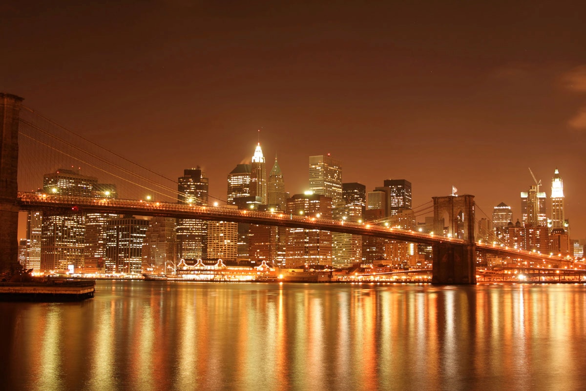 Image of Papermoon Fototapete "Brooklyn Bridge bei Nacht"