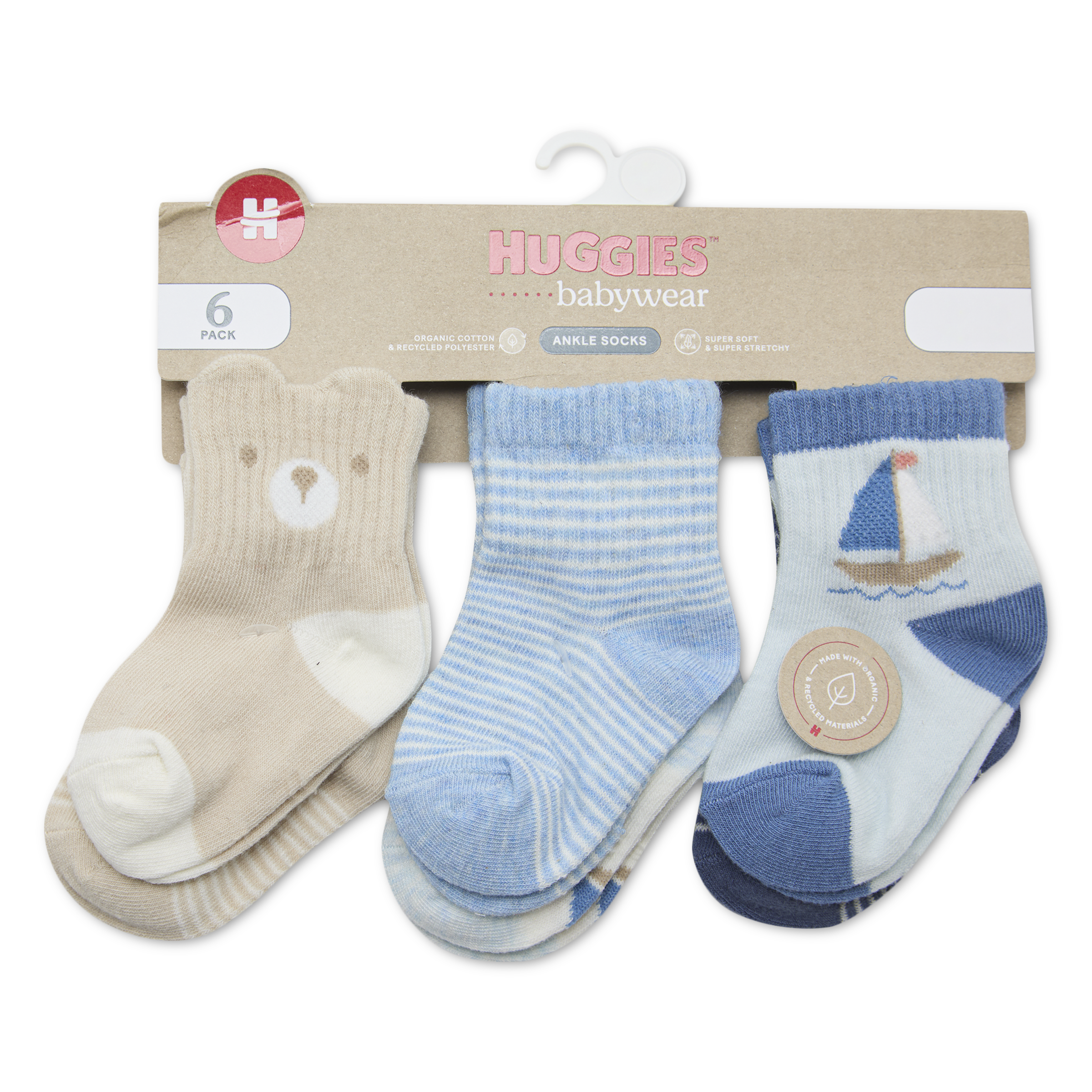 HUGGIES babywear Chaussettes »HGHB 6PK SOCK« Paquet, 6 Couple tlg. mit Motiven