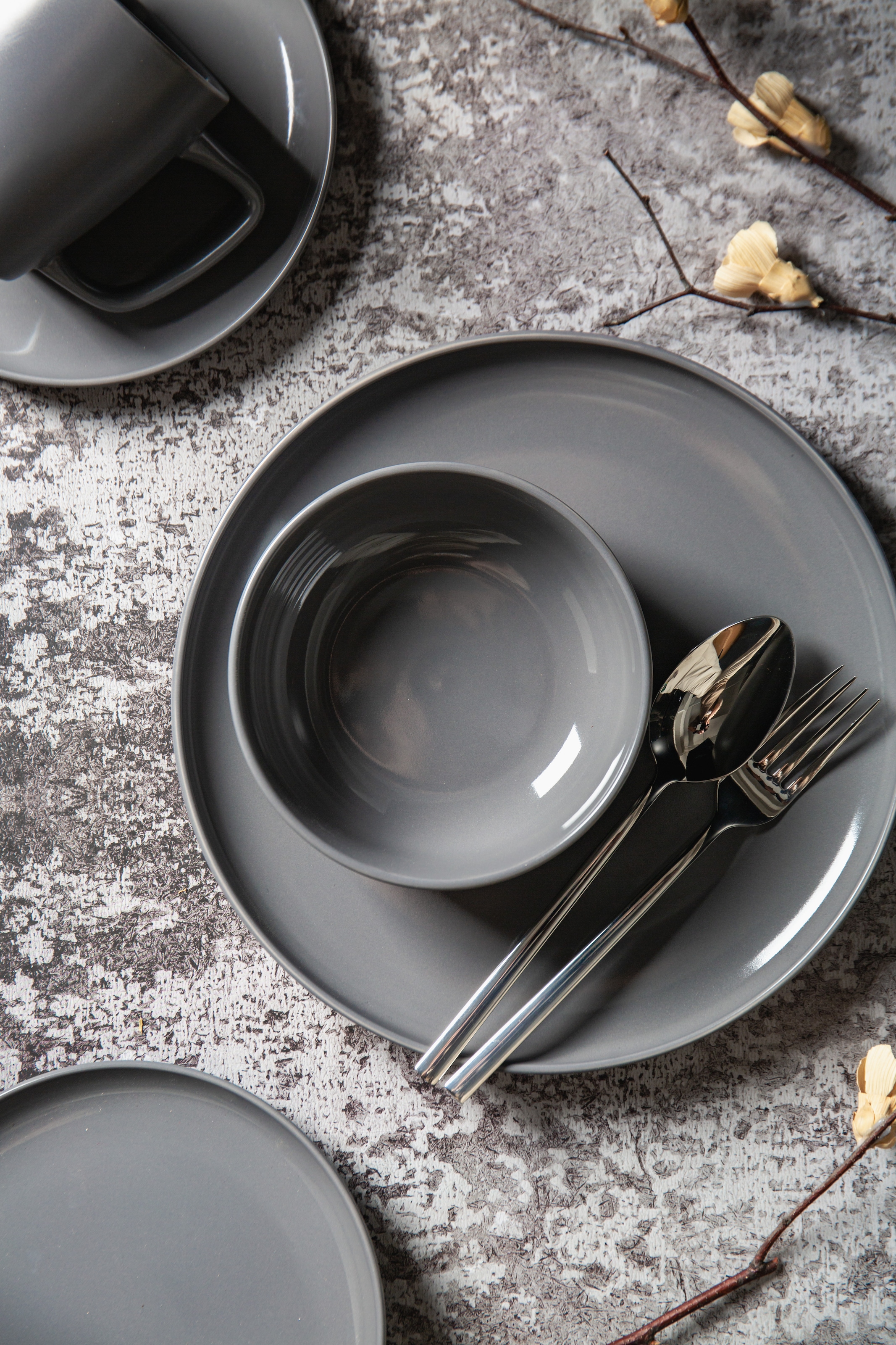 my home Set de vaisselle »Timula, aussen matt, innen glänzend« spülmaschinenfest und mikrowellengeeignet