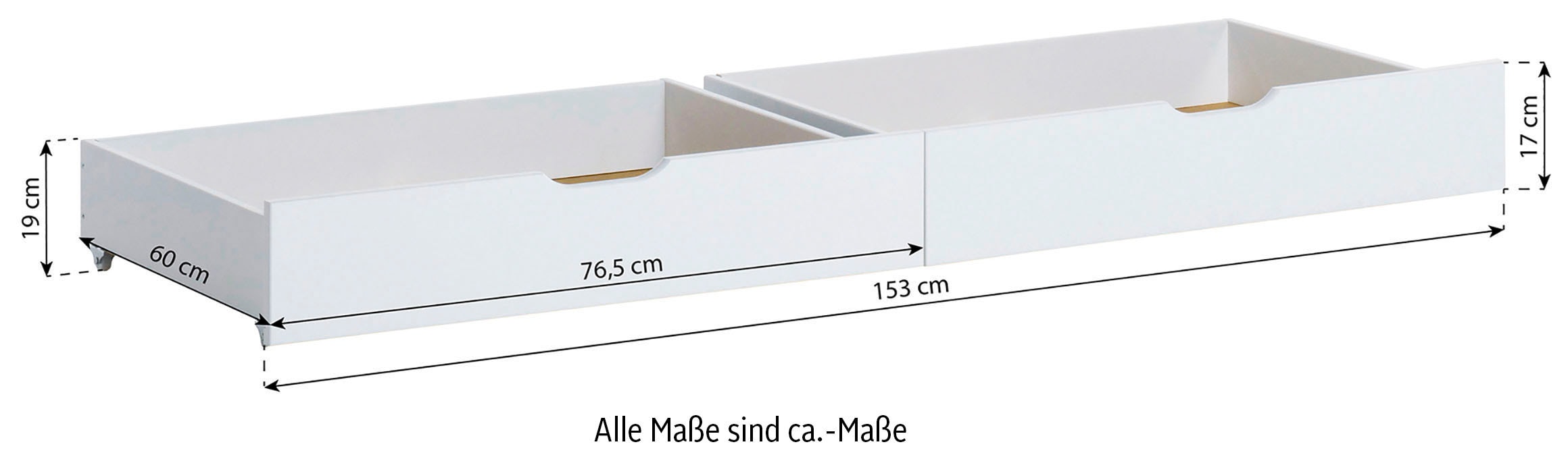 Hoppekids Bettschubkasten »ECO Comfort«, (2 St.), auf Rollen in verschiedenen Farben erhältlich 2 St.