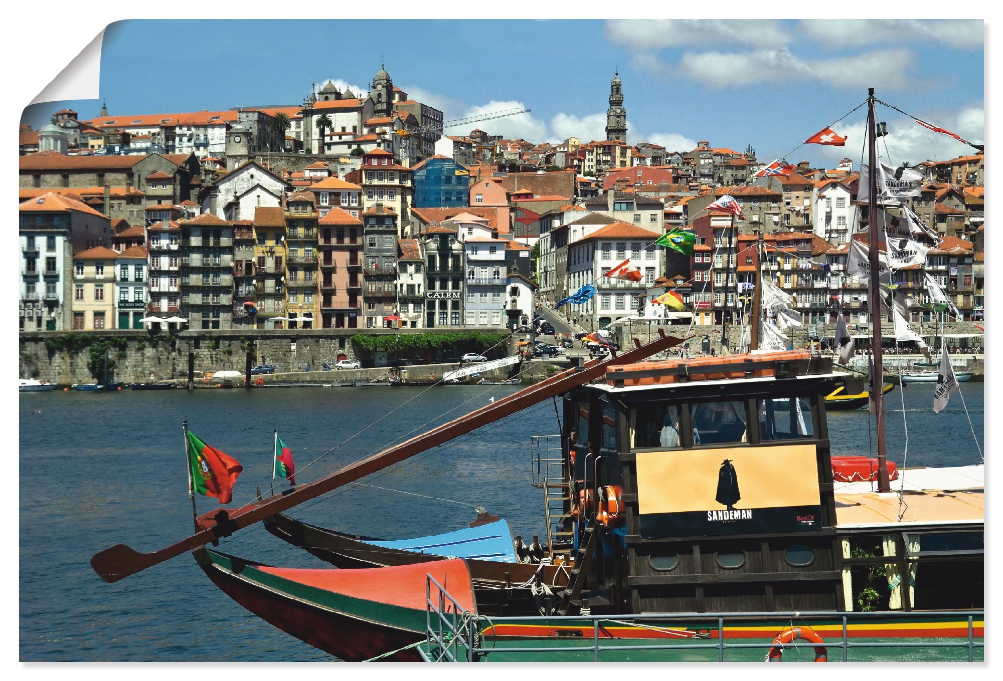 Image of Artland Wandbild »Porto - Douro Ambiente«, Boote & Schiffe, (1 St.), in vielen Grössen & Produktarten - Alubild / Outdoorbild für den Aussenbereich, Leinwandbild, Poster, Wandaufkleber / Wandtattoo auch für Badezimmer geeignet bei Ackermann Versand Schwei