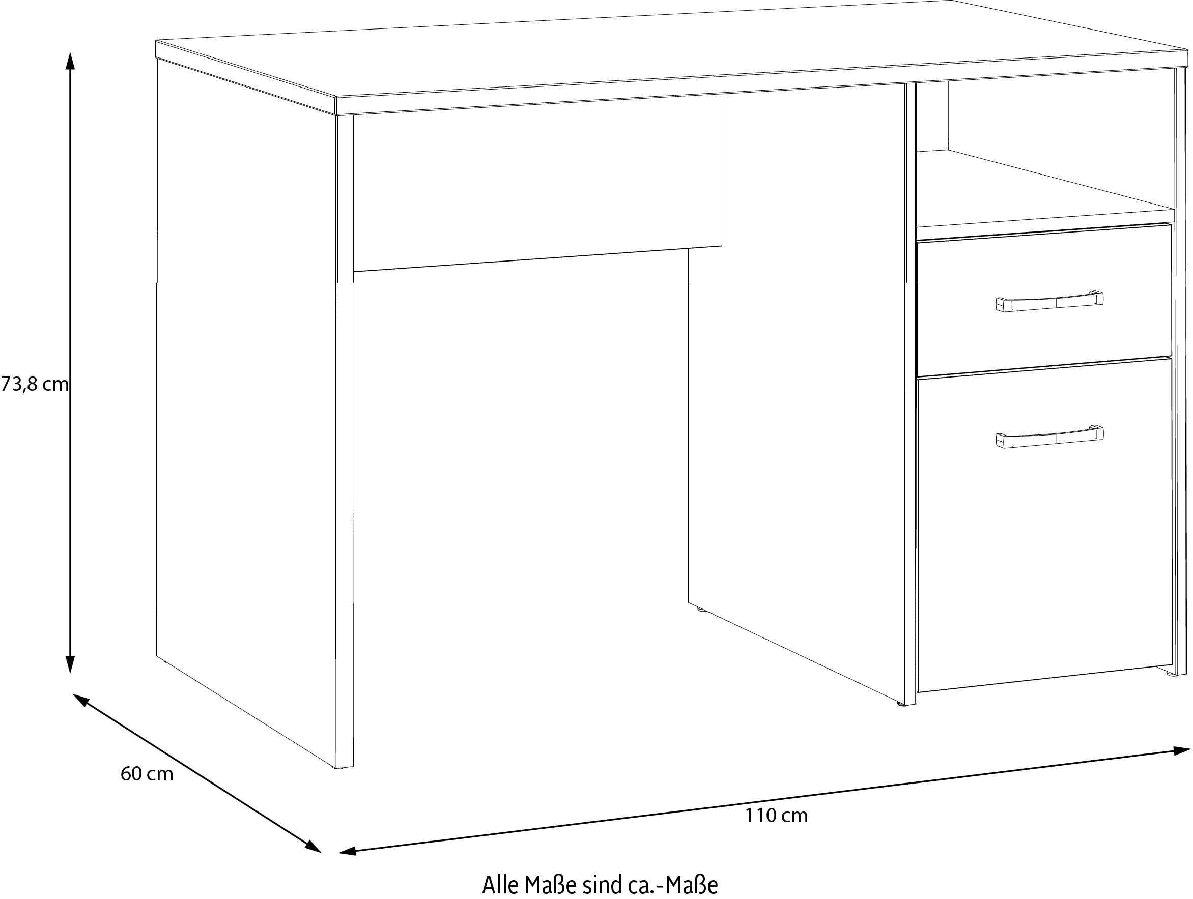 FORTE Bureau »Culgoa« Bureau, rangement, tiroir, porte, niche ouverte, facile d'entretien